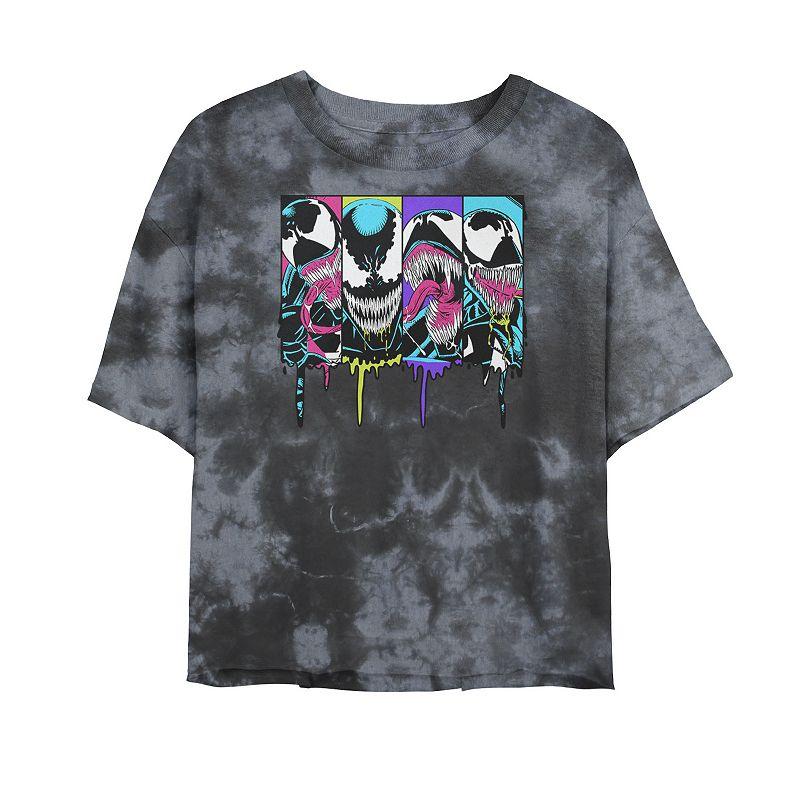 Juniors' Marvel Venom Colorful Dripping Comic Panel Tee, Girl's, Size: Large, Black Grey Product Image