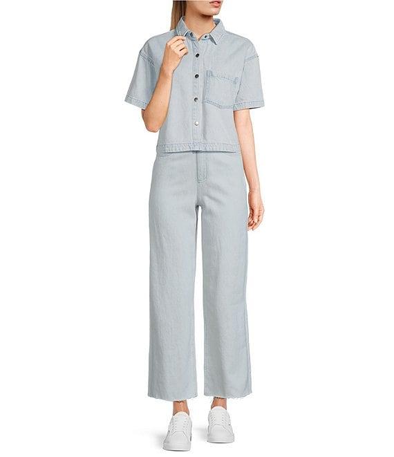 GB Button Front Denim Box Top Product Image