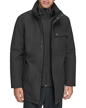 Andrew Marc Harcourt Water Resistant Full Zip Car Coat with Attached Bib Product Image