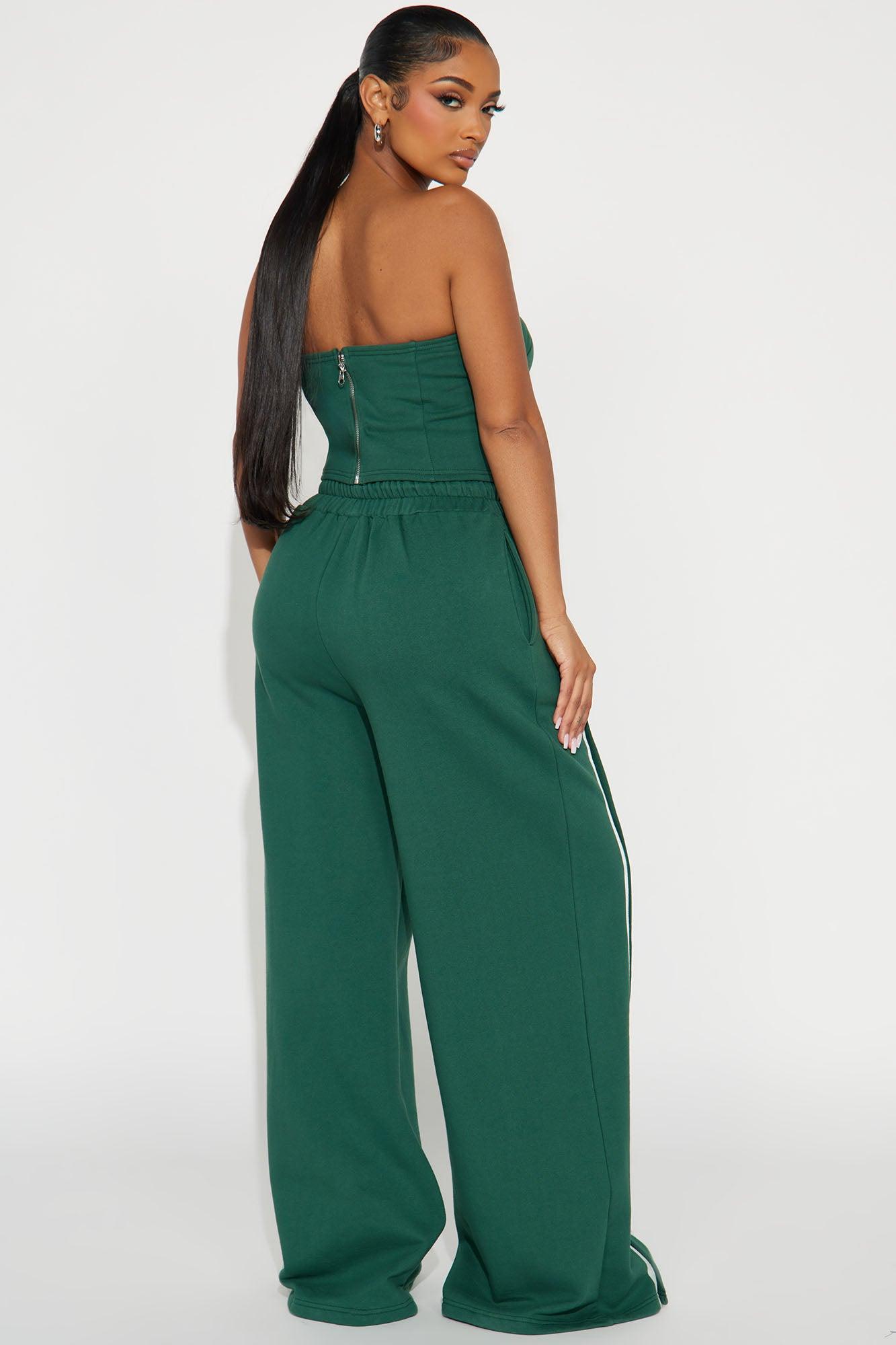 Sara Fleece Track Pant Set - Hunter Product Image