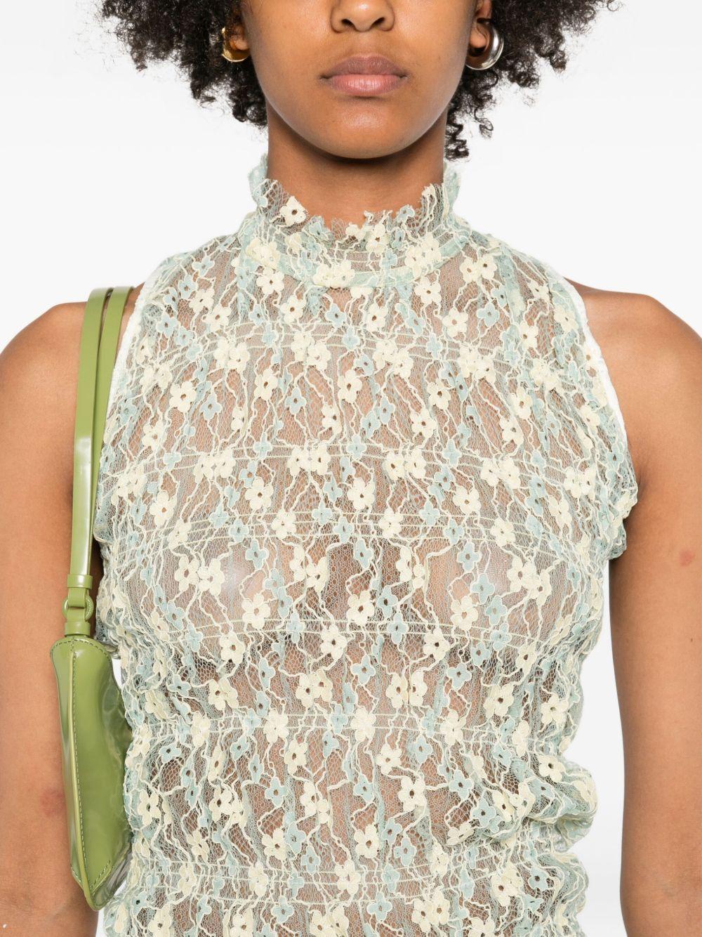 floral-lace high-neck mini dress Product Image