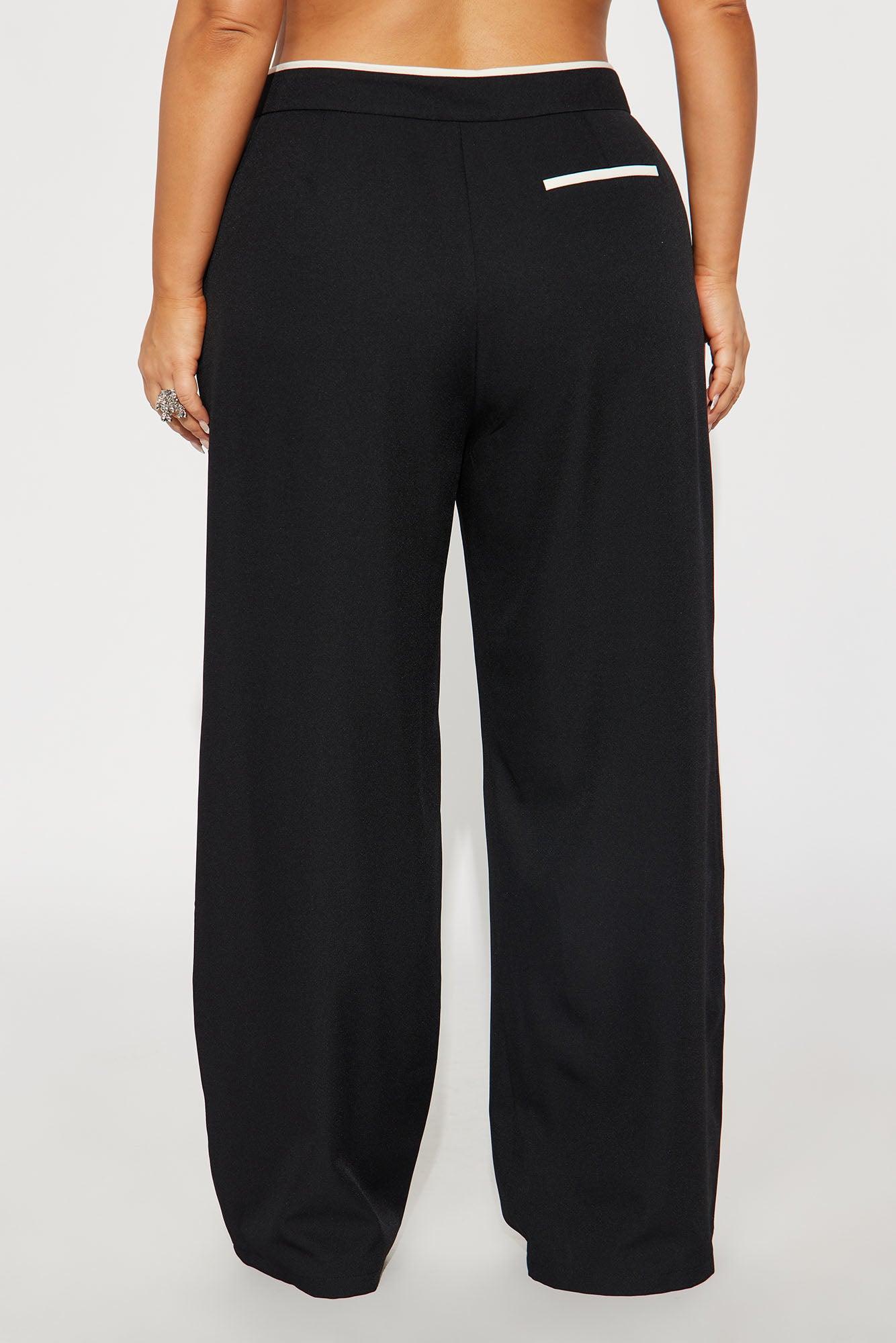 Faye Wide Leg Trouser Pants - Black/combo Female Product Image