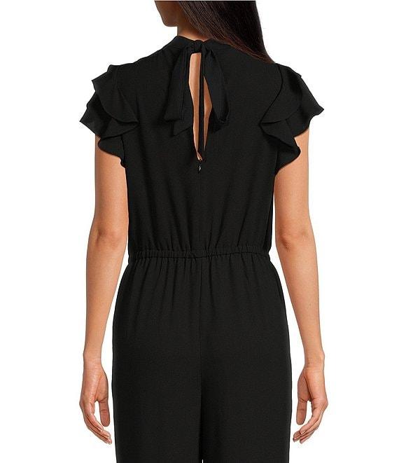 1. STATE Flutter Sleeve Mock Neck Ruffle Jumpsuit Product Image