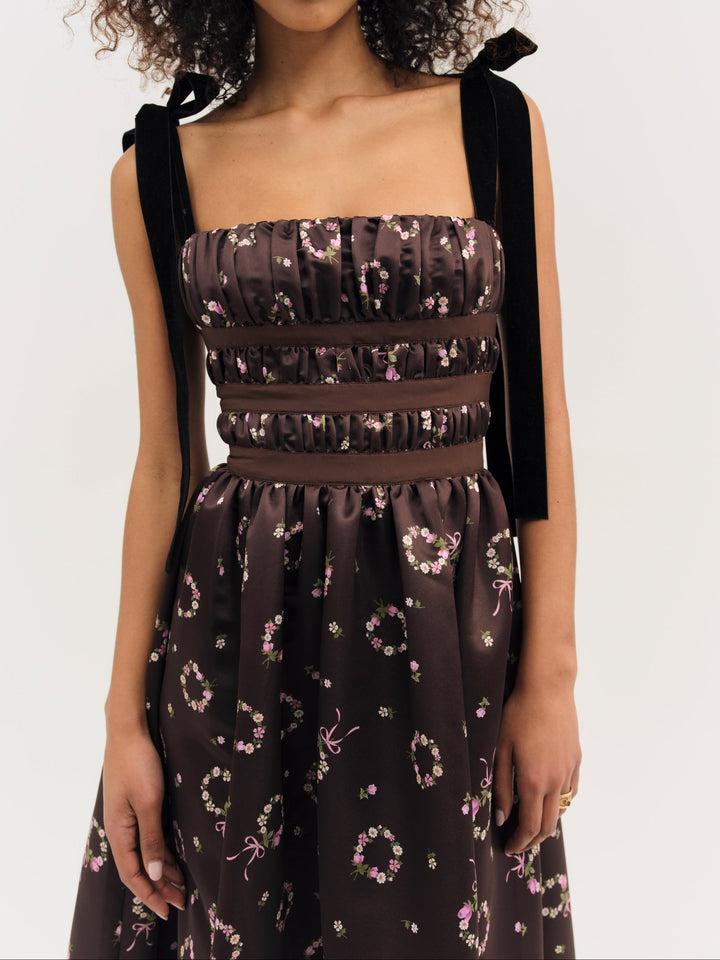 Kendra Midi Dress — Brown Product Image