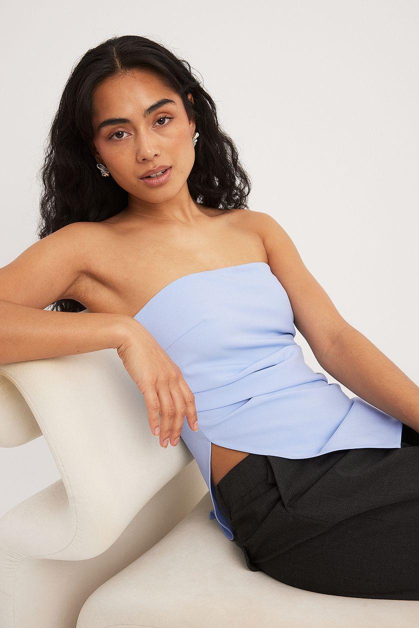 Sleeveless Asymmetric Bandeau Top Product Image