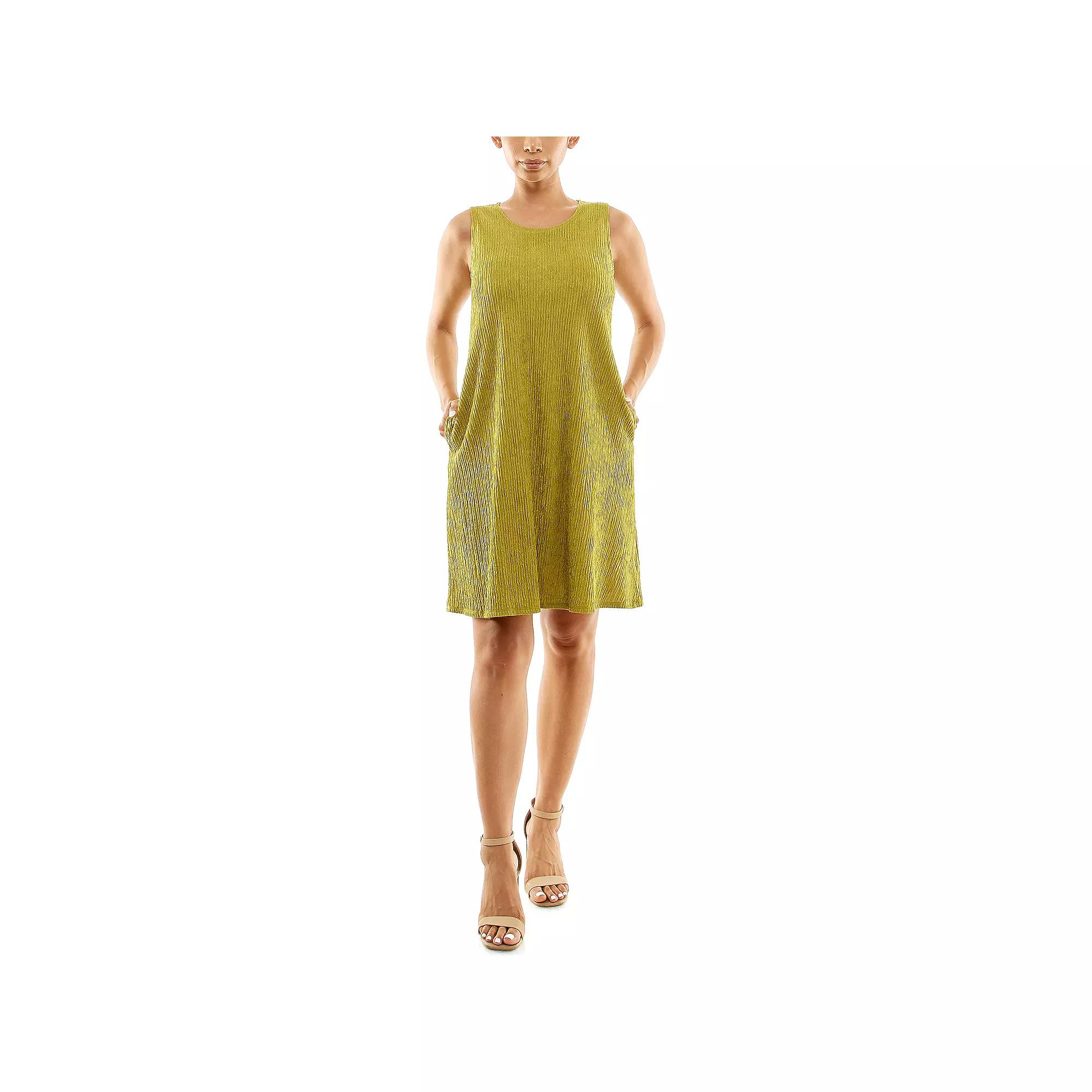 Women's Nina Leonard Sleeveless Textured Trapeze Dress,  Product Image
