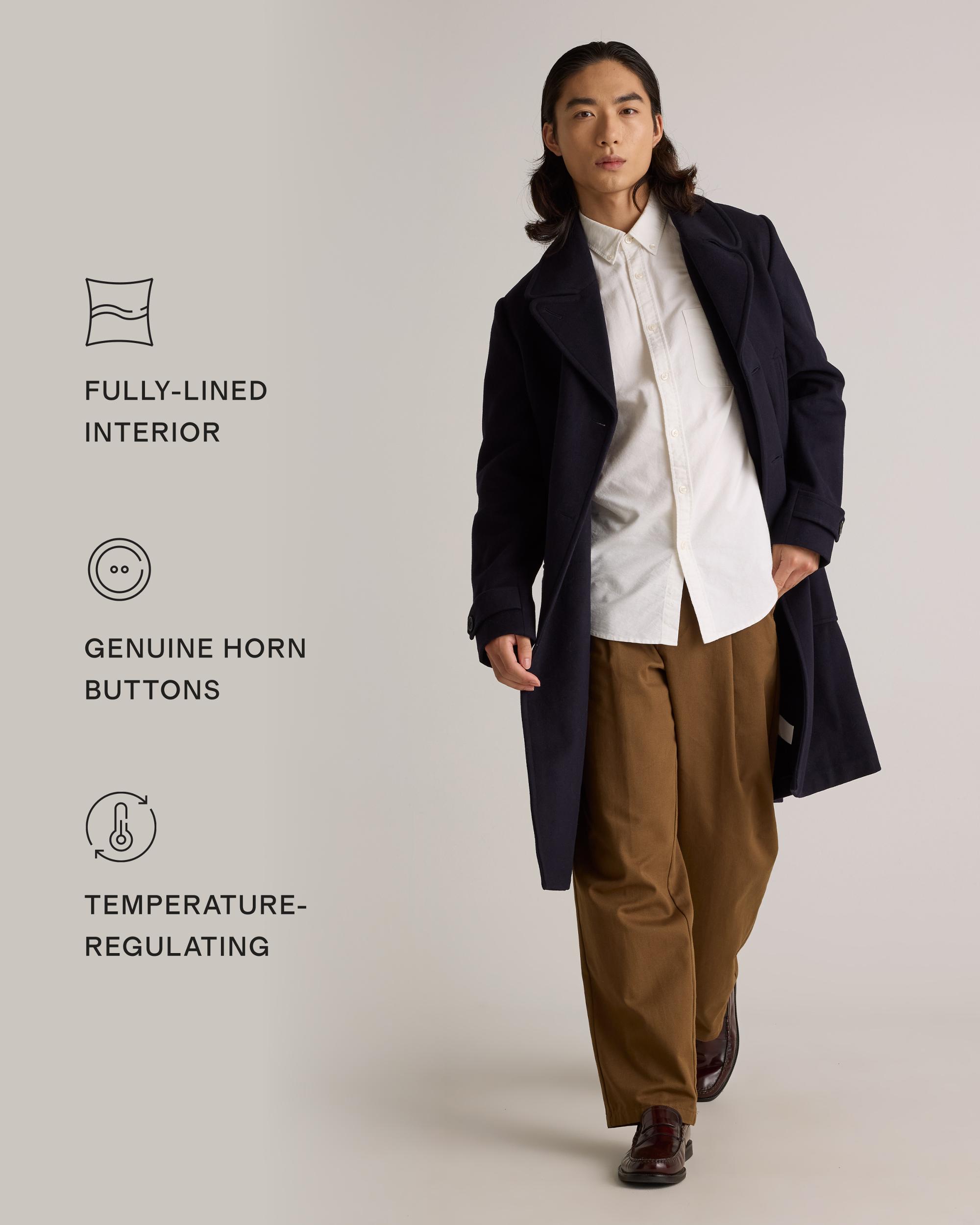 Quince | Men's Italian Wool Double-Breasted Officer Topcoat Wool/Nylon Product Image