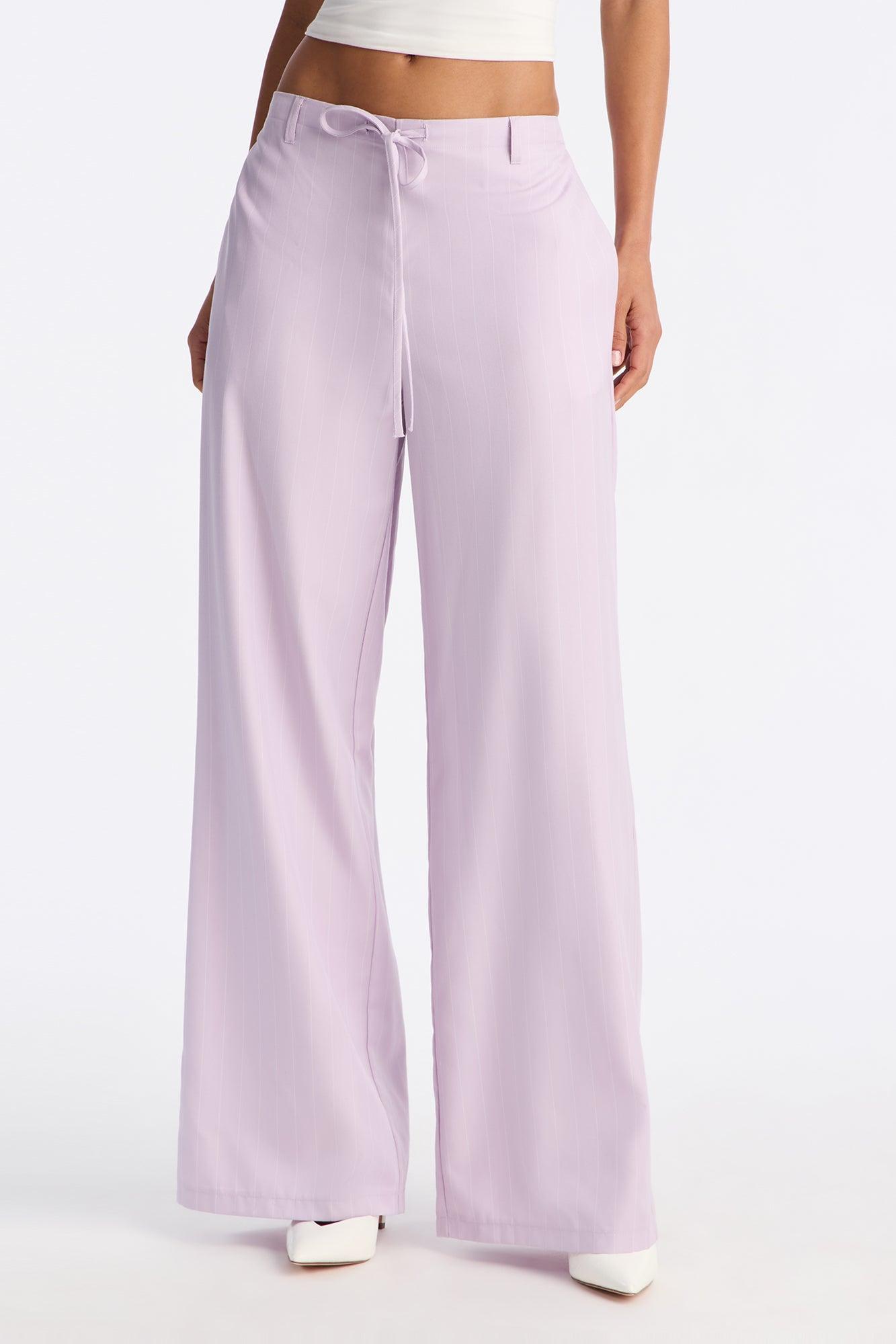 Yessica Pinstripe Wide Leg Trouser - Orchid Female Product Image