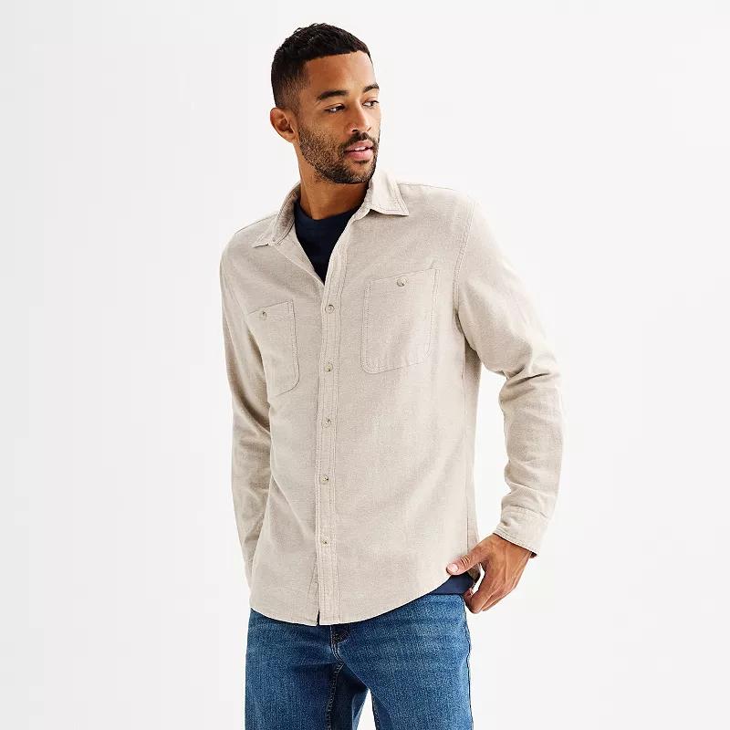 Men's Sonoma Goods For Life® Supersoft Flannel Button-Down Shirt,  Product Image