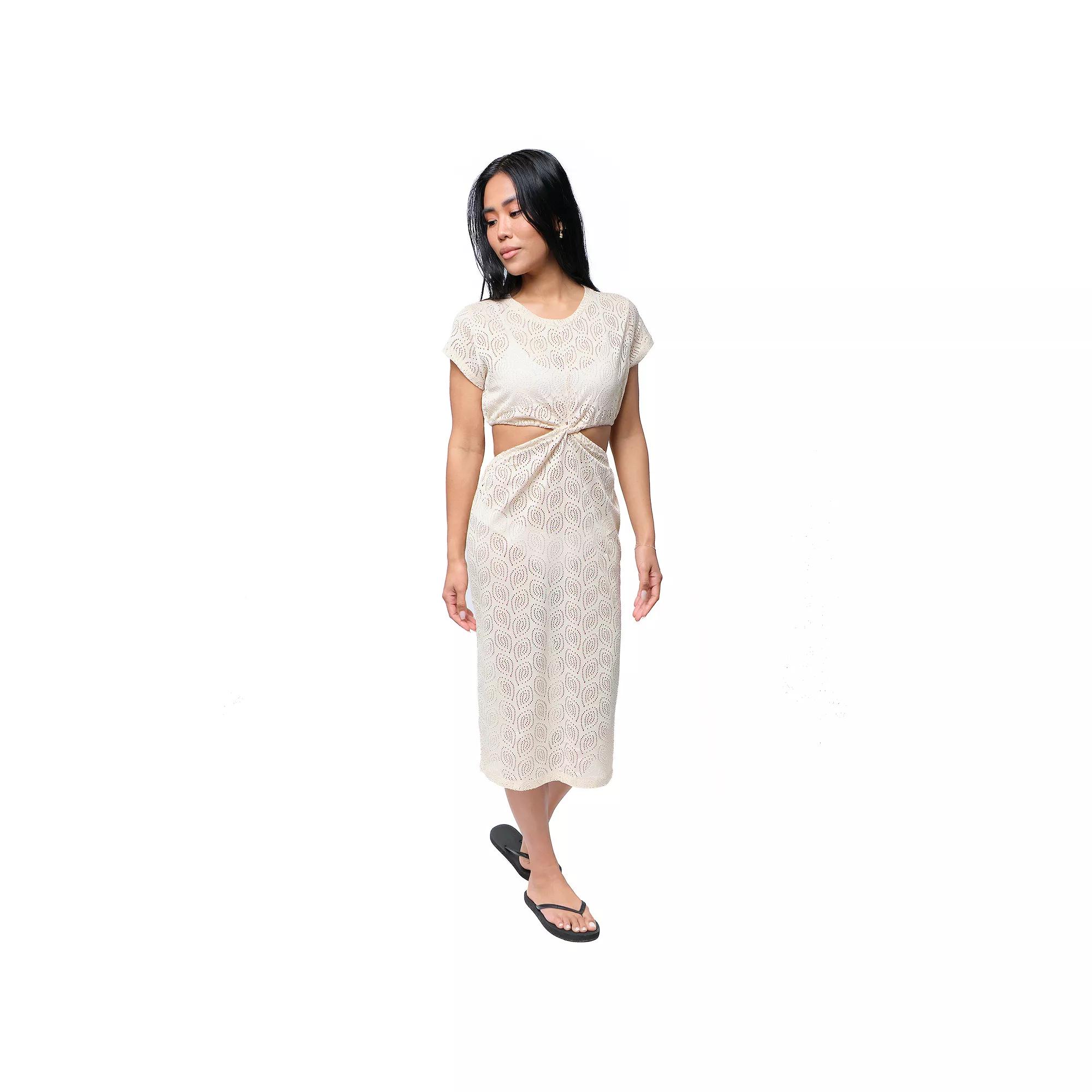 Womens Miken Cut-Out Crochet Midi Dress Product Image