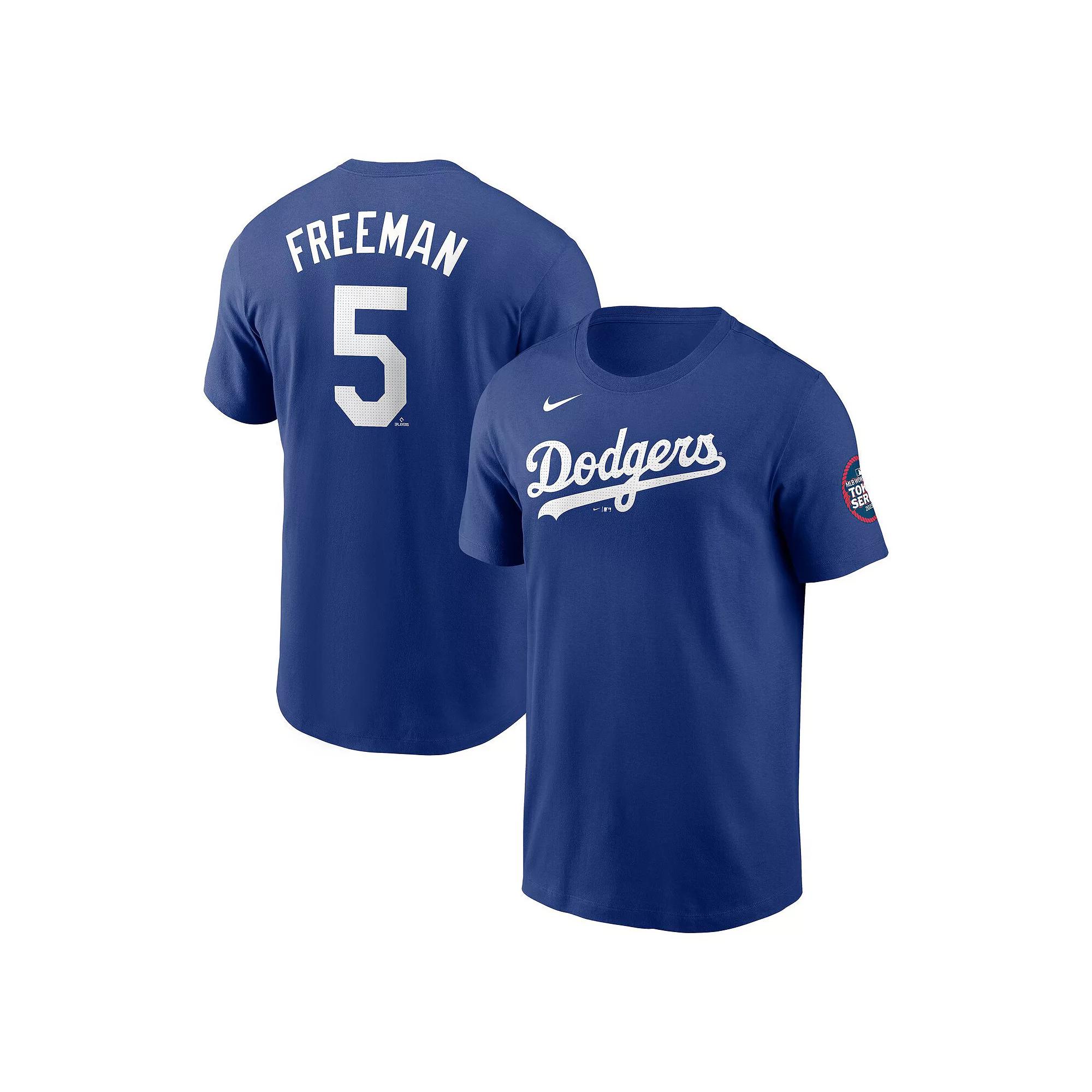 Men's Nike Freddie Freeman Royal Los Angeles Dodgers 2025 MLB World Tour: Tokyo Series Name & Number T-Shirt, Size: Small, Blue Product Image