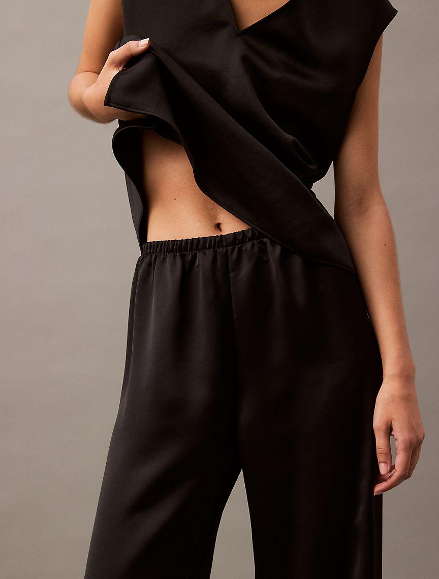 Satin Wide Leg Pants Product Image