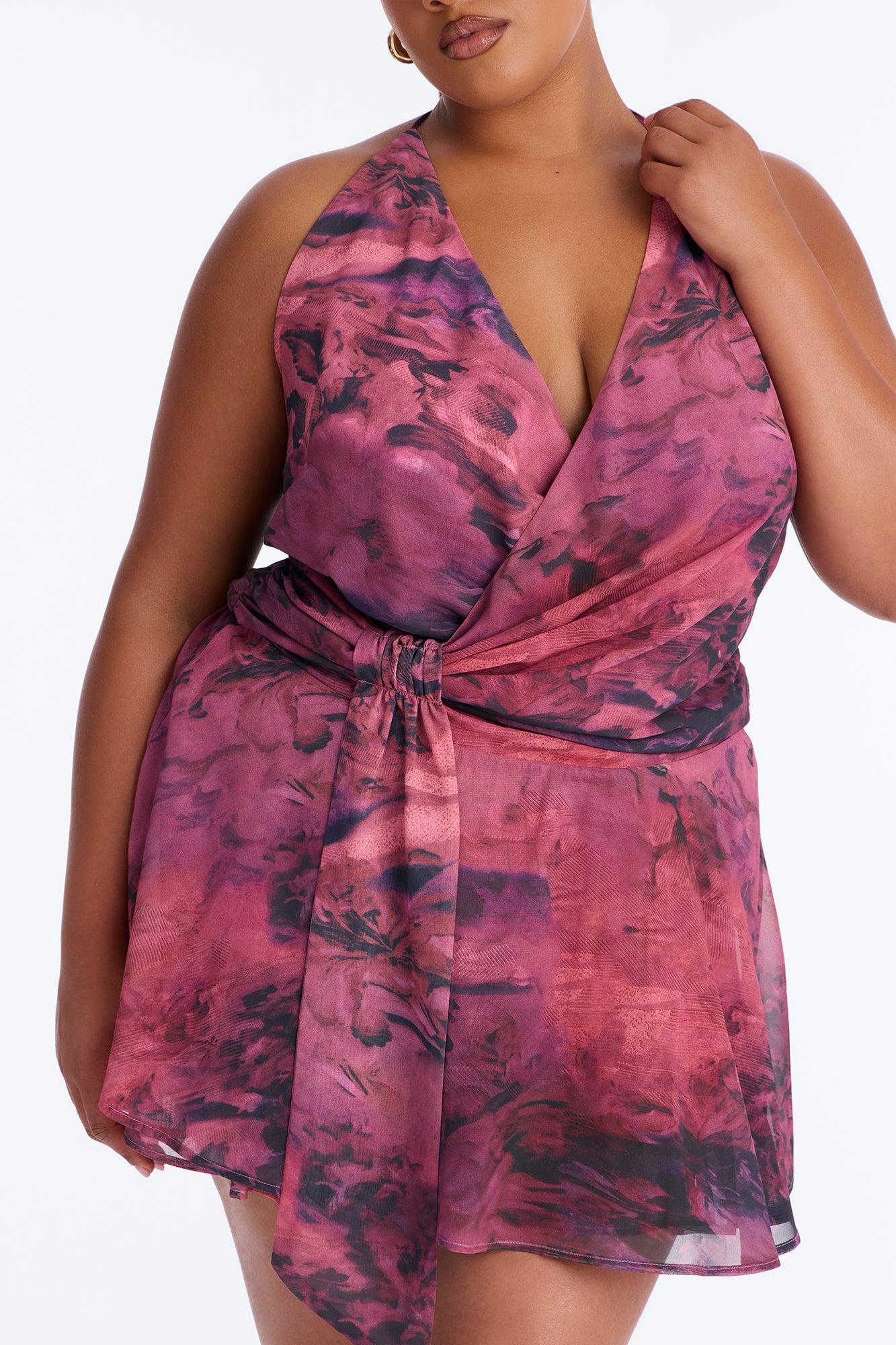 Tamara Chiffon Flowy Micro Romper - Purple Female Product Image