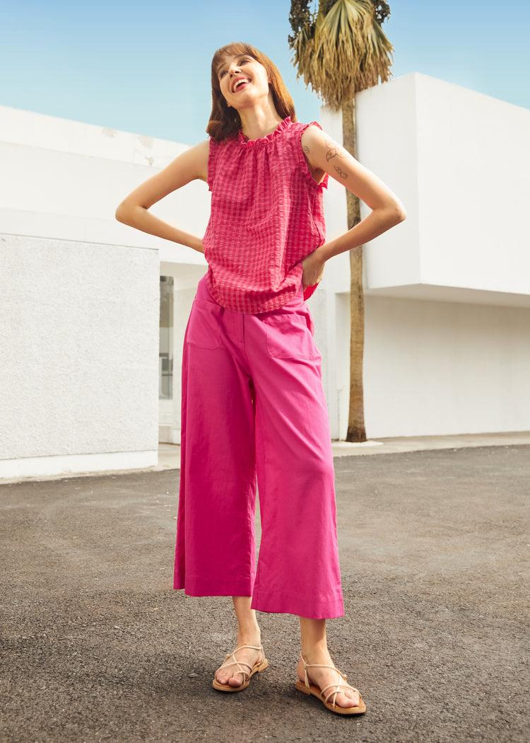 Raspberry Ruffle Blouse Product Image