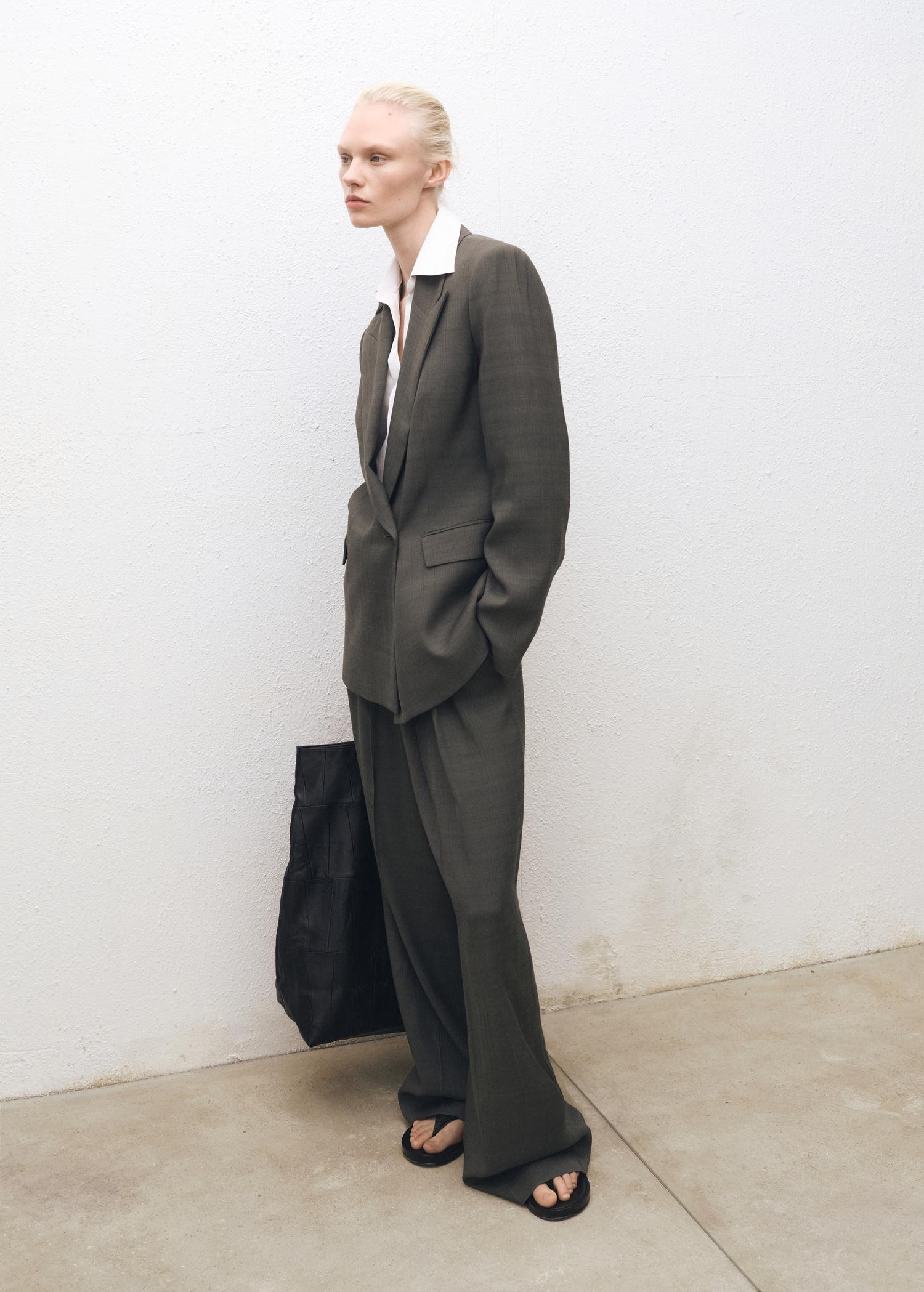 Suit pants with belt clips - Women | MANGO USA Product Image