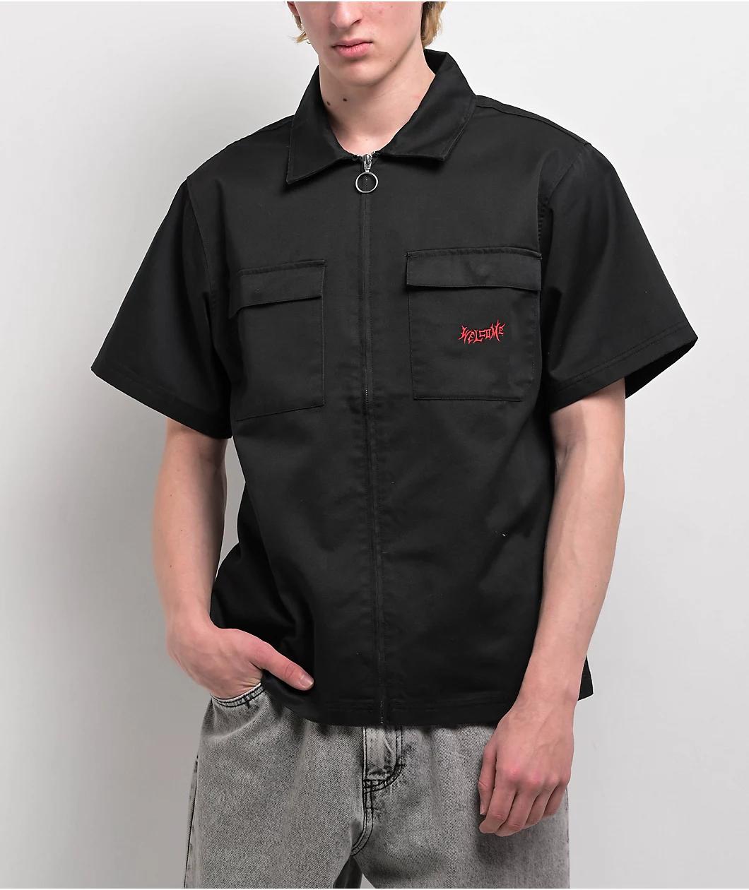 Welcome Fallen Angel Black Zip Work Shirt Product Image