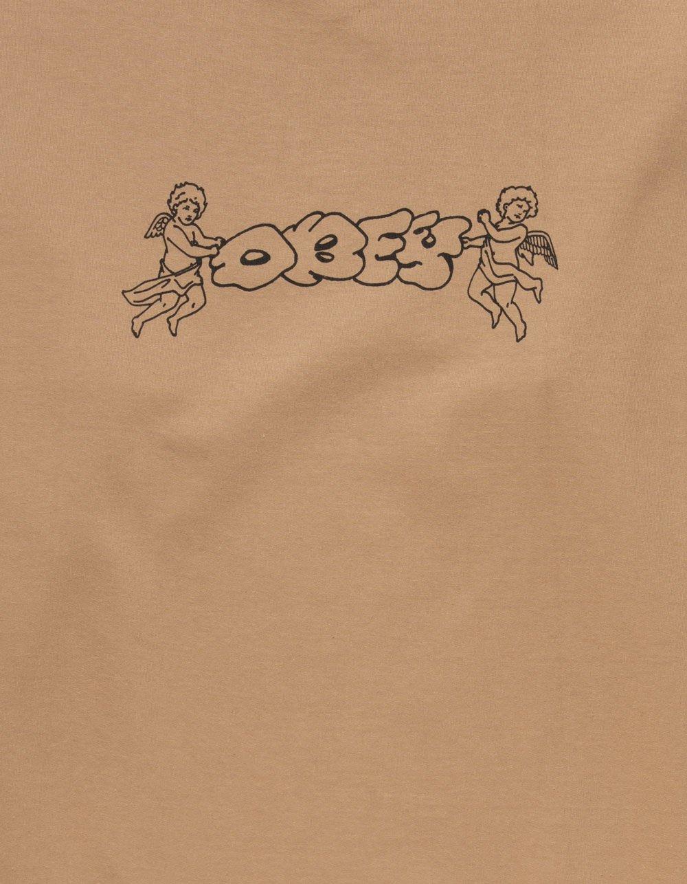 OBEY Cherub Throwie Mens Crewneck Sweatshirt - SAND Product Image