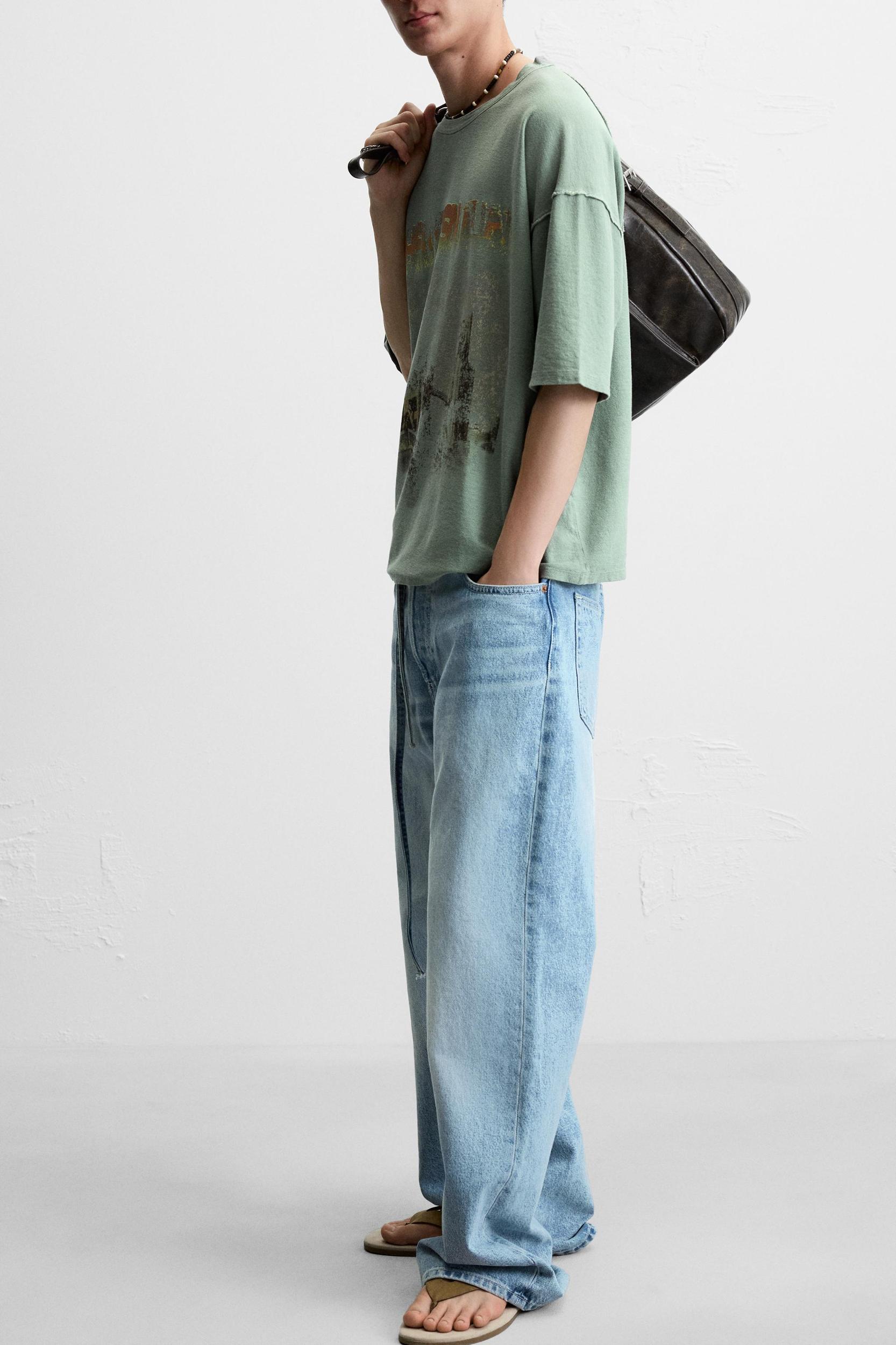 WASHED PRINT KNIT T-SHIRT Product Image