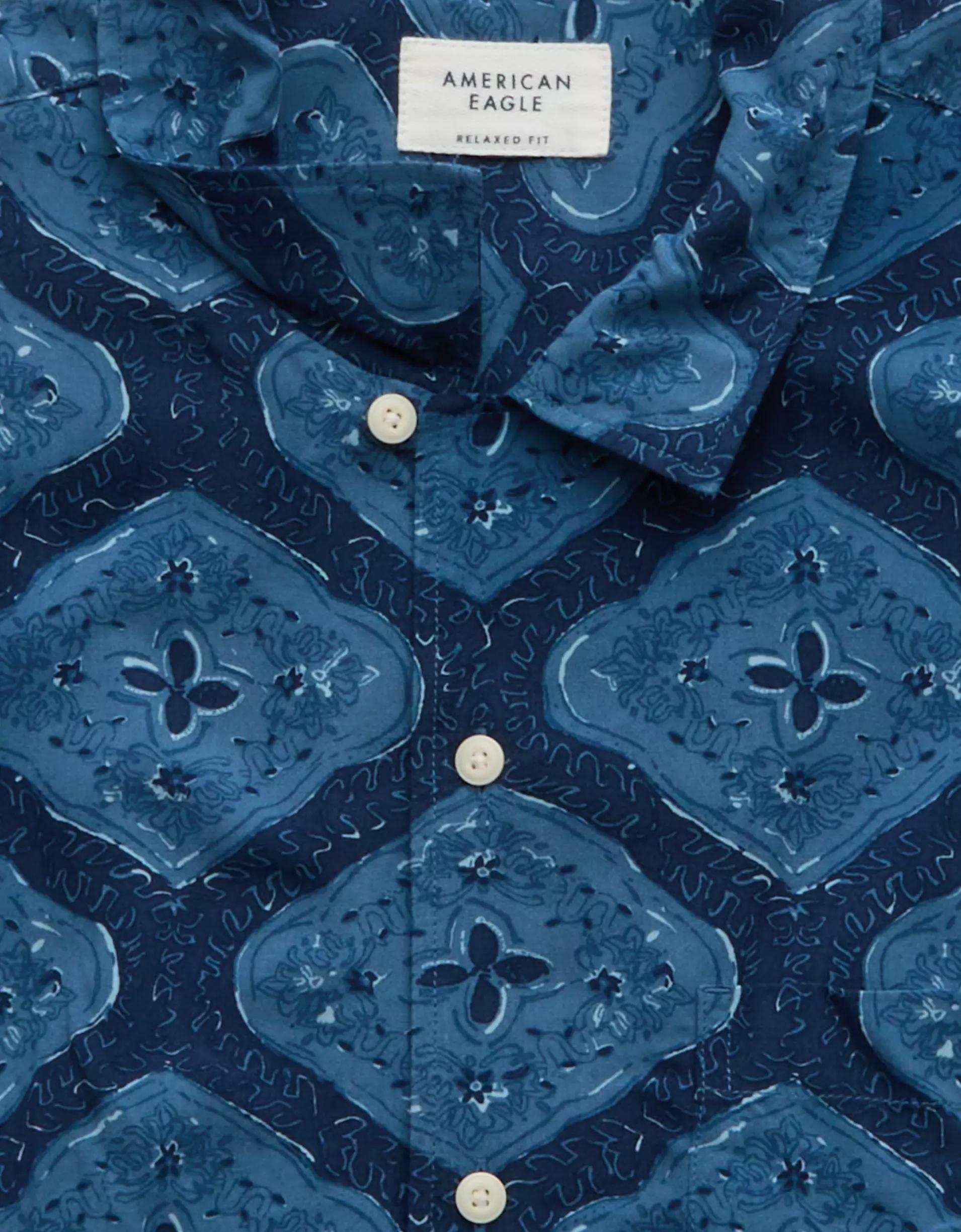 AE Poolside Printed Button-Up Shirt Product Image