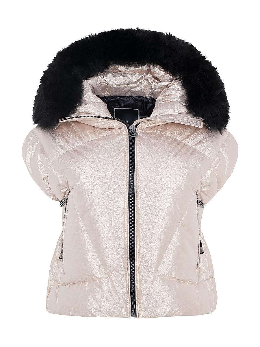 Womens Apres-Ski Vest with Detachable Toscana Shearling Lamb Hood Trim Product Image