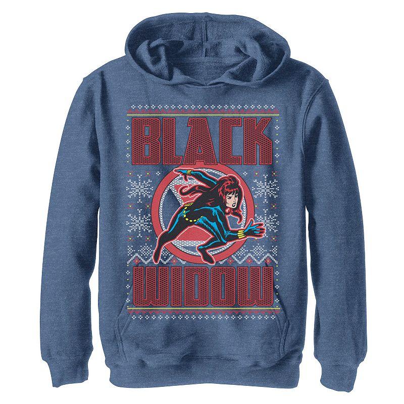 Men's Marvel Black Widow Ugly Christmas Sweatshirt,  Product Image