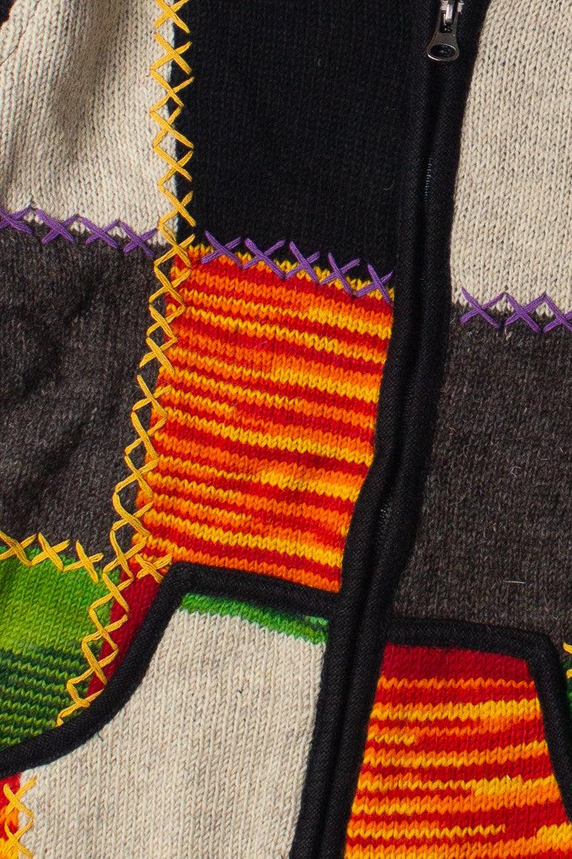 Heavy Wool Patchwork Jacket Product Image