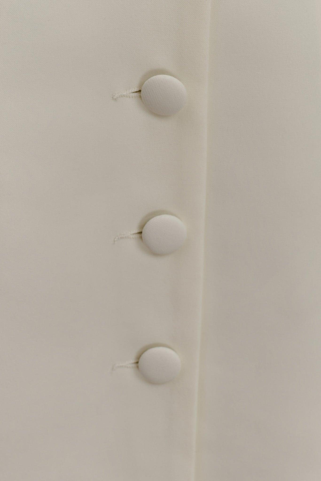 Jolie Boat Neck Suiting Mini Dress - Ivory Product Image