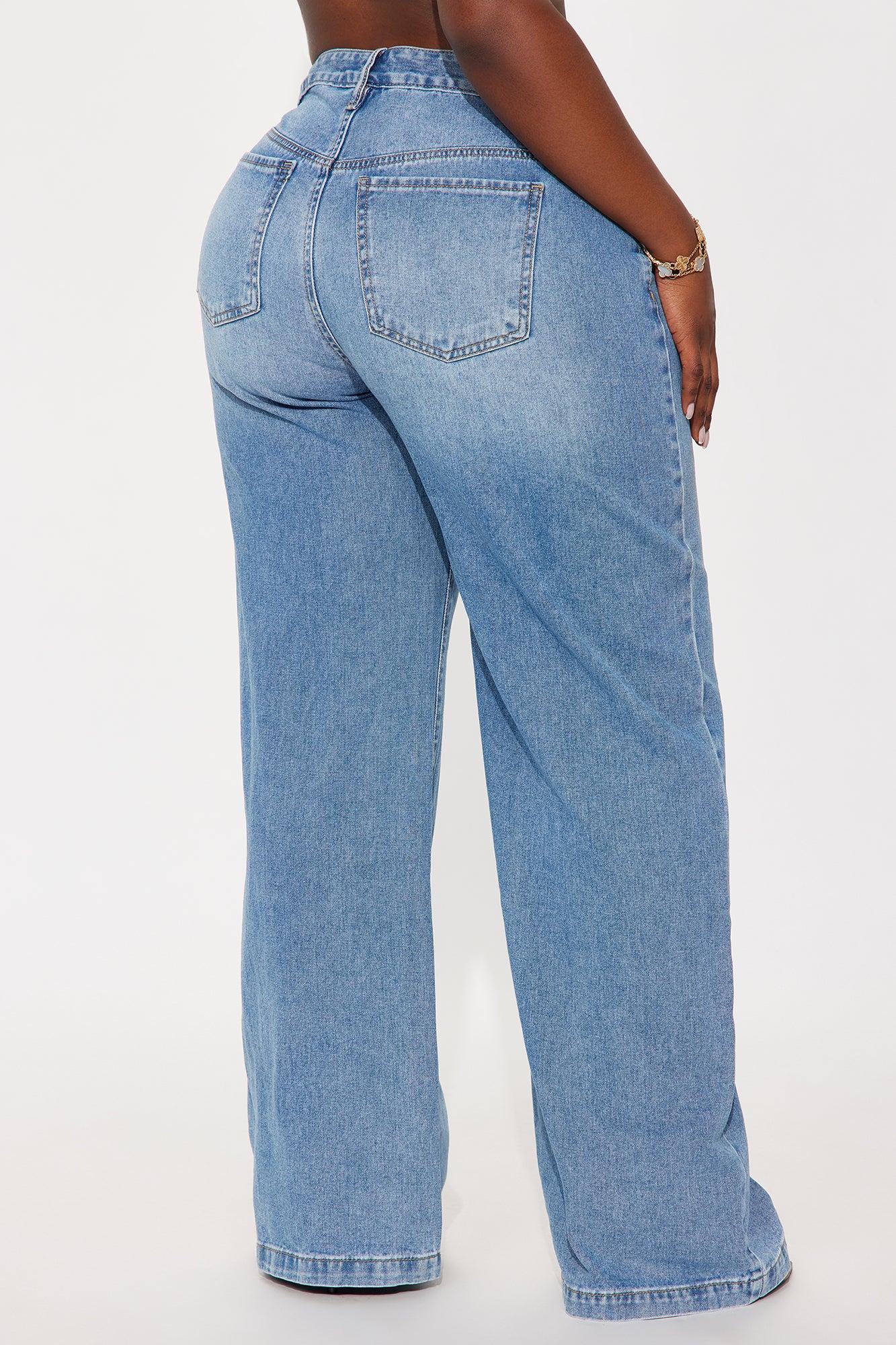 Alannah Non Stretch Low Rise Wide Leg Jeans - Medium Wash Product Image