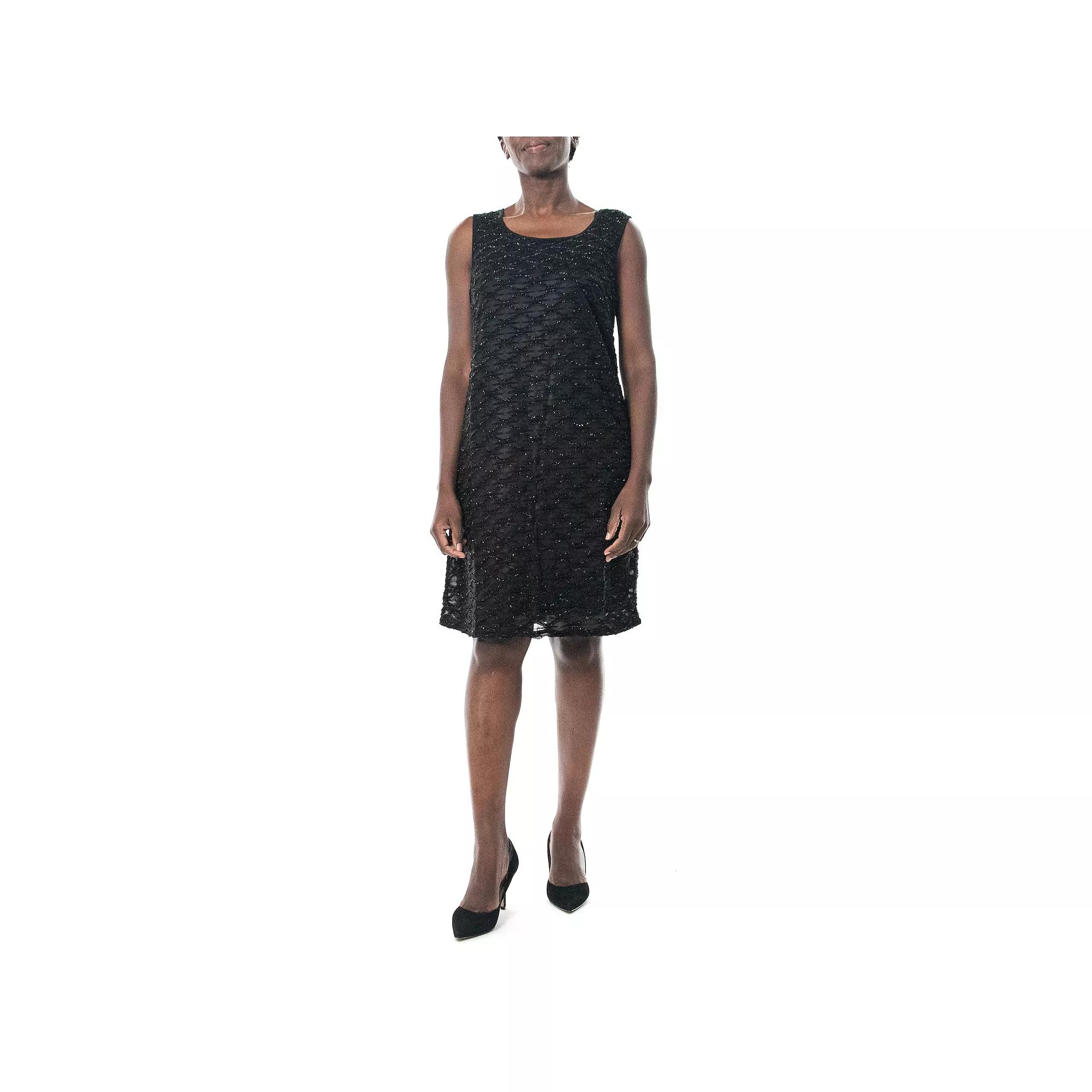 Women's Nina Leonard Jewelneck Sleeveless Sheath Dress,  Product Image