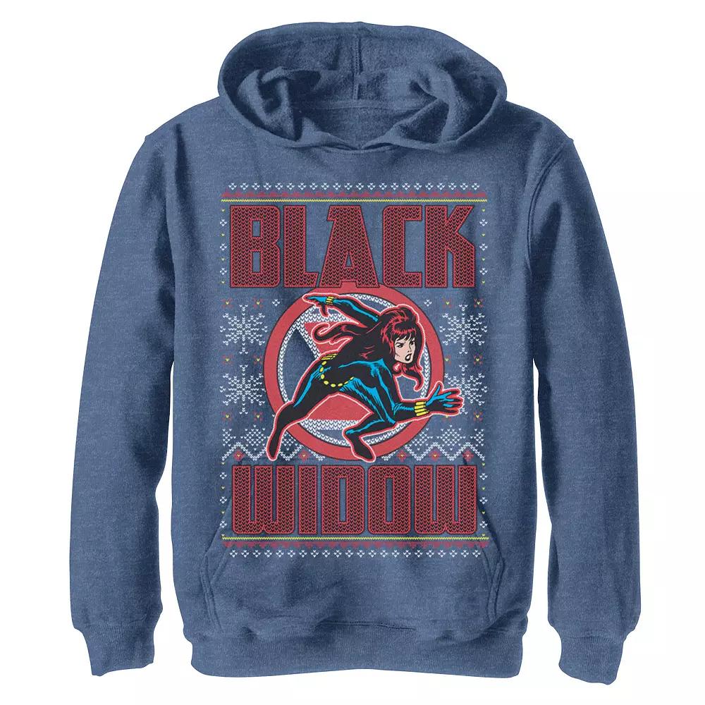Men's Marvel Black Widow Ugly Christmas Sweatshirt,  Product Image