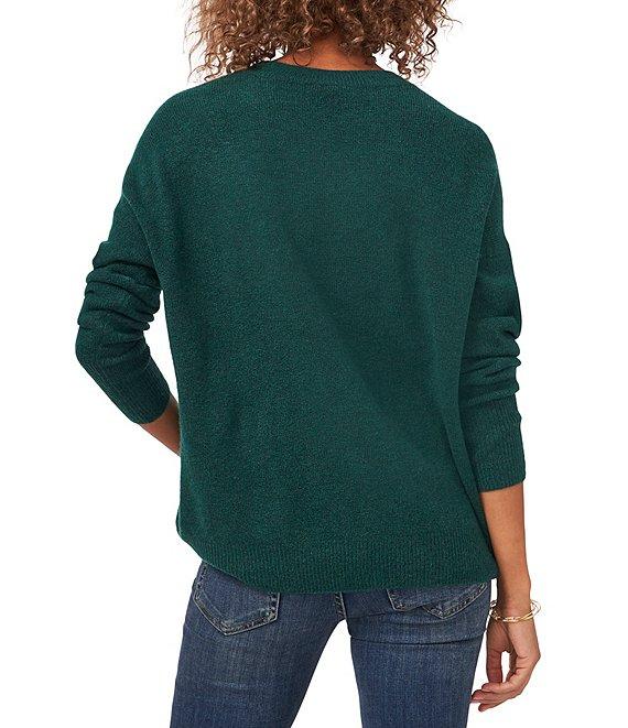 Vince Camuto Crew Neck Long Sleeve Extended Shoulder Seamed Cozy Statement Sweater Product Image