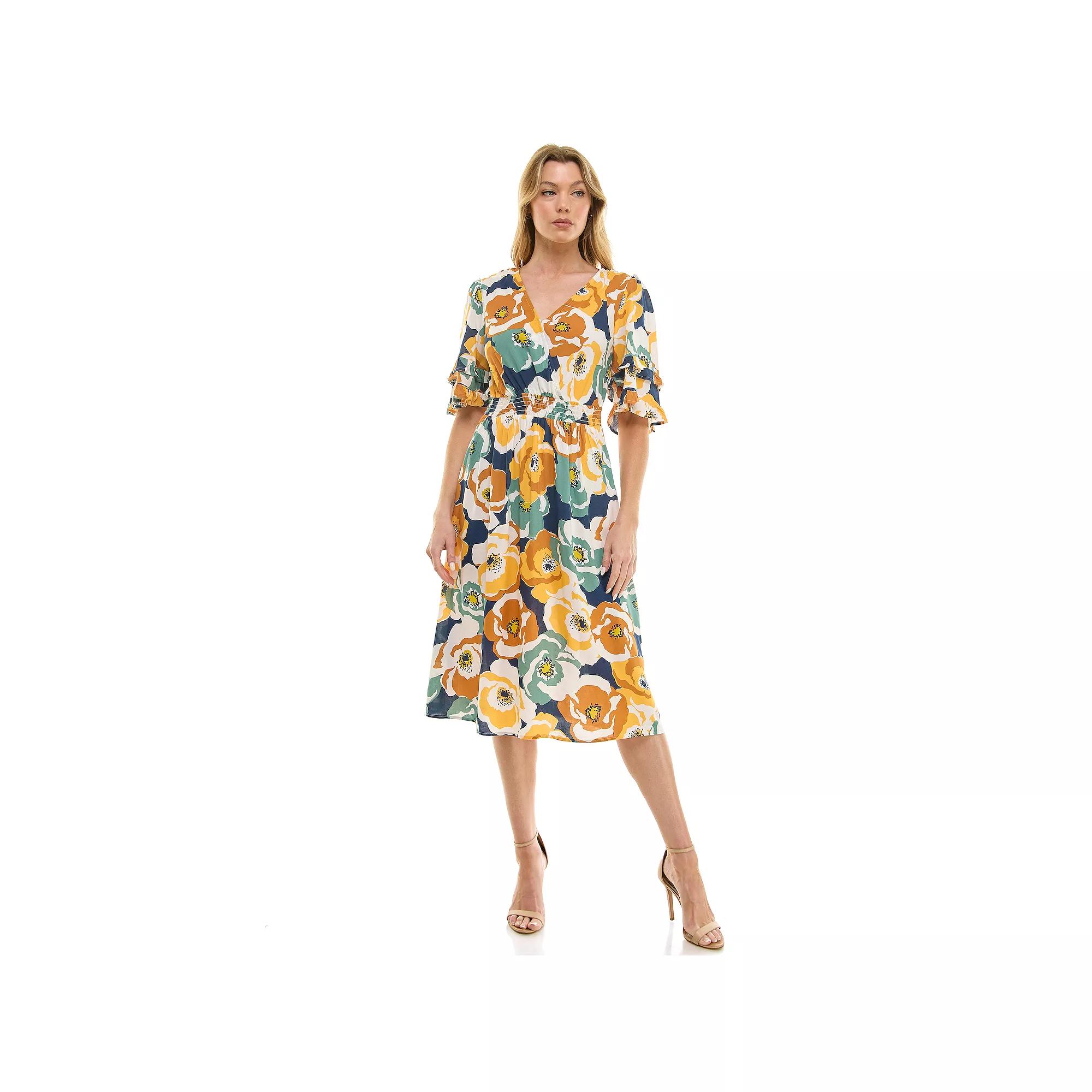 Women's Luxology Smocked Waist Surplice Dress,  Product Image