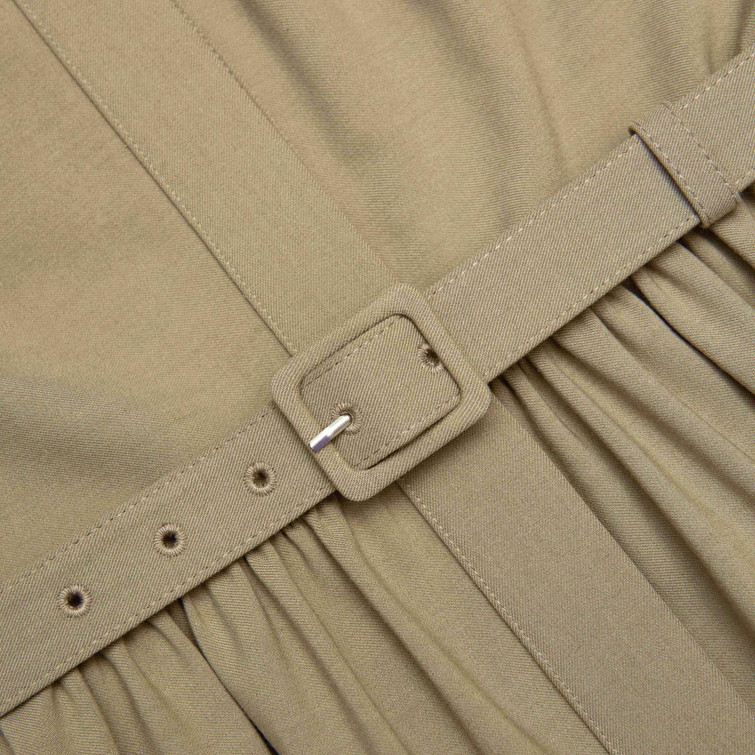 Beige Sleeveless Twill Maxi Dress Product Image