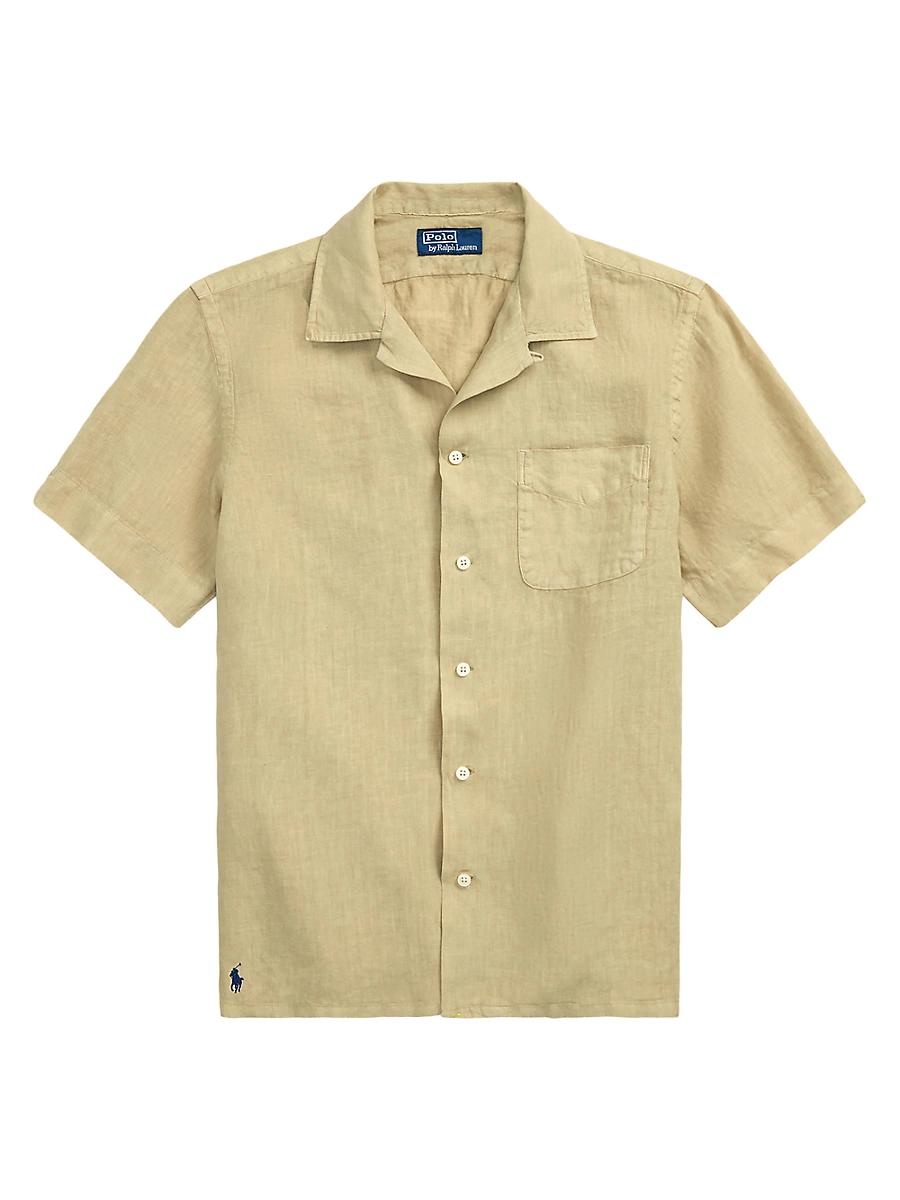 Mens Classic-Fit Slub Linen Camp Shirt Product Image