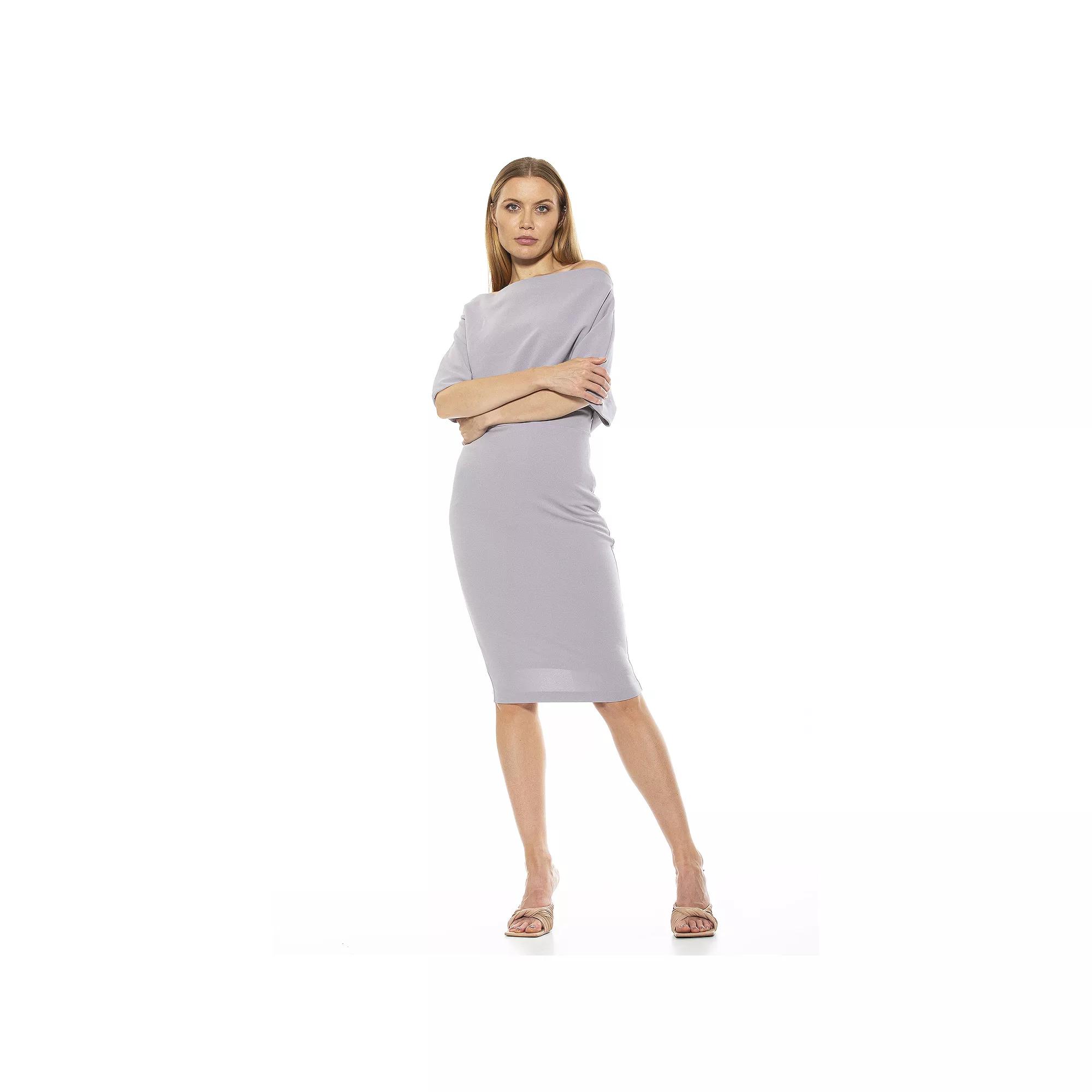 Women's ALEXIA ADMOR Olivia Draped One-Shoulder Sheath Dress,  Product Image