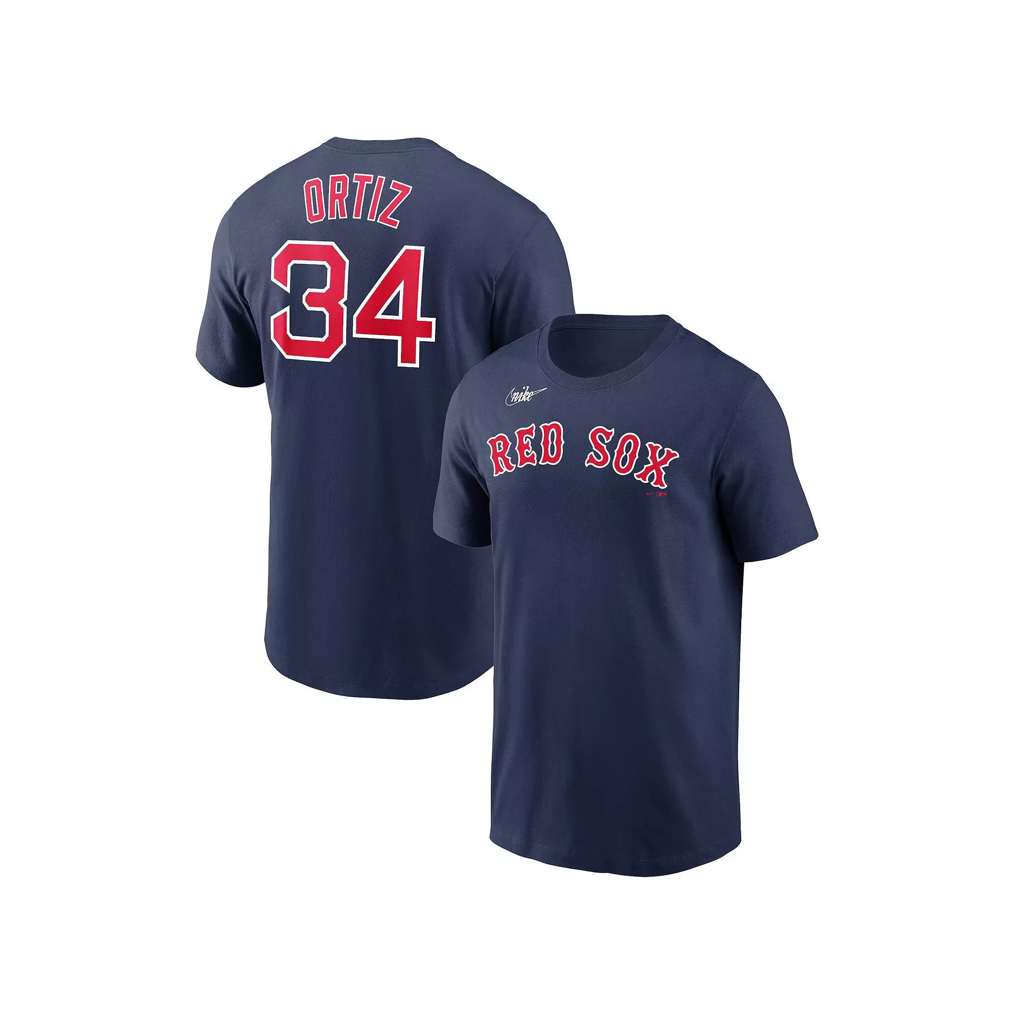Men's Nike David Ortiz Navy Boston Red Sox Name & Number Logo T-Shirt,  Product Image