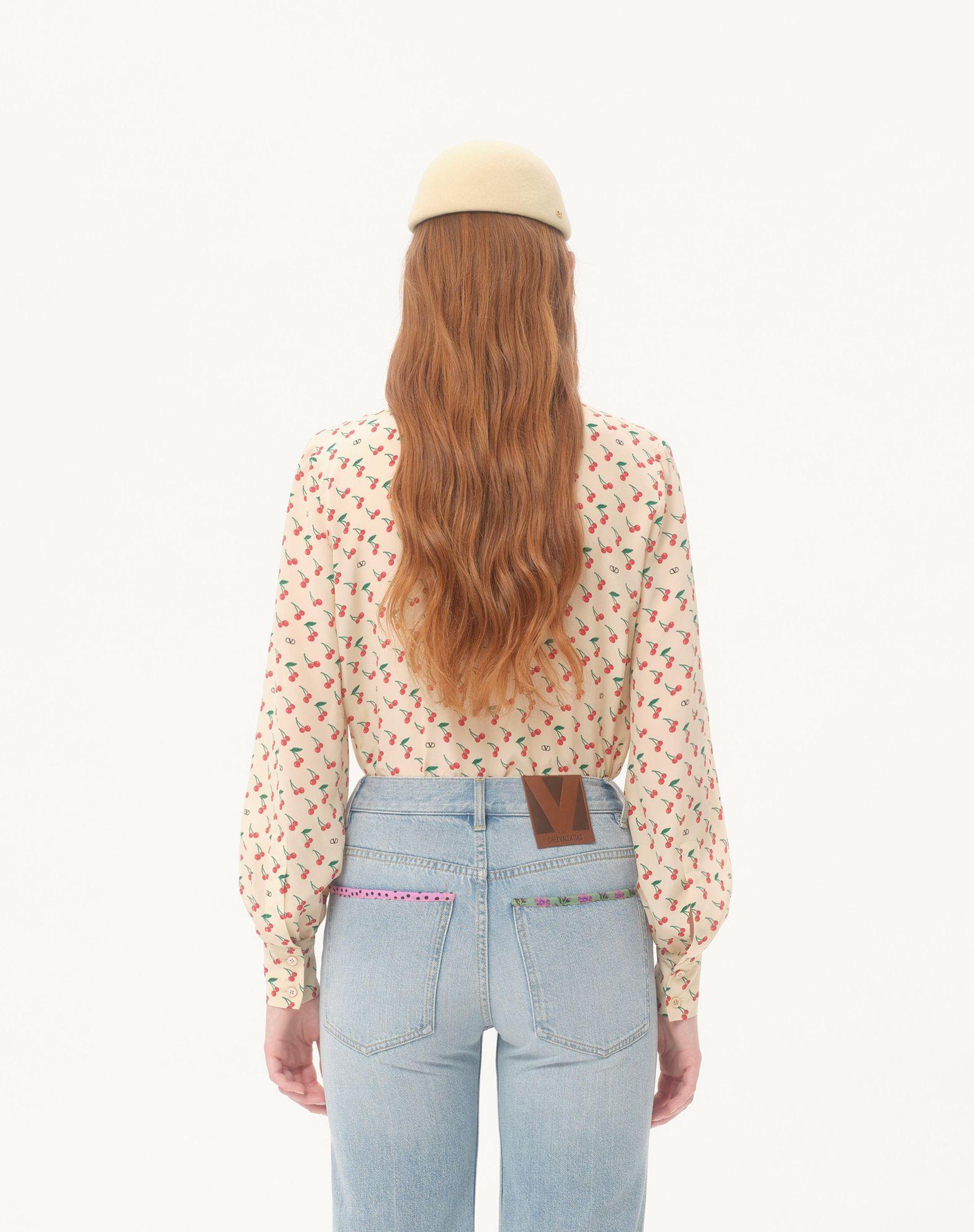 Crepe De Chine Shirt With Cherryfic Print Product Image