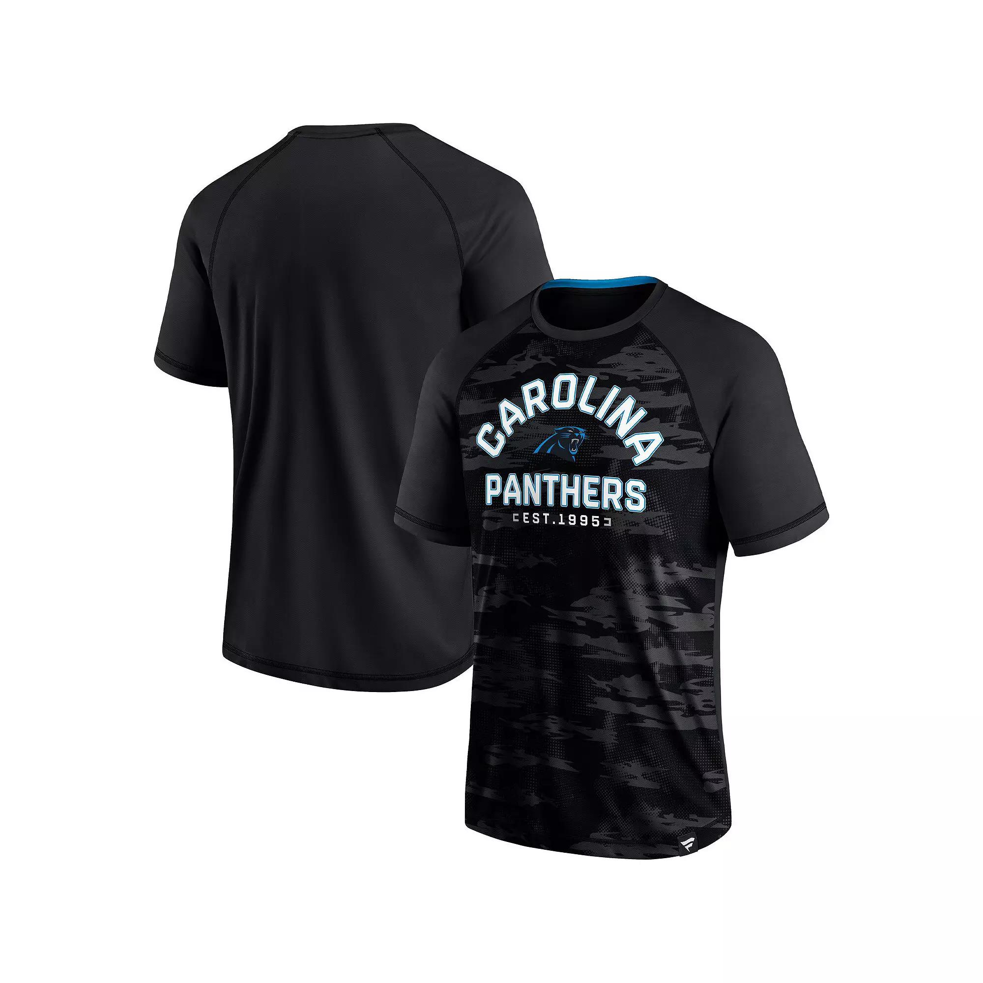 Men's Fanatics Branded Black Carolina Panthers Hail Mary Raglan T-Shirt, Size: Small Product Image