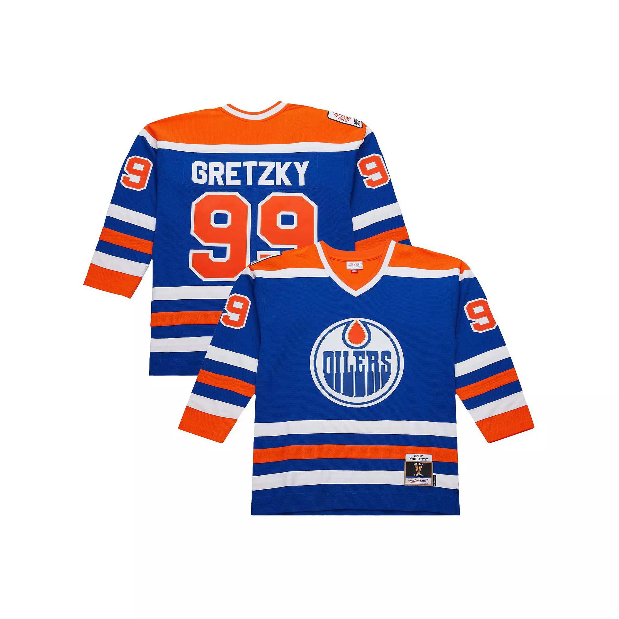 Men's Wayne Gretzky Royal Edmonton Oilers 1979-80 Power Play Jersey, Size: 5XL, Oil Blue Product Image