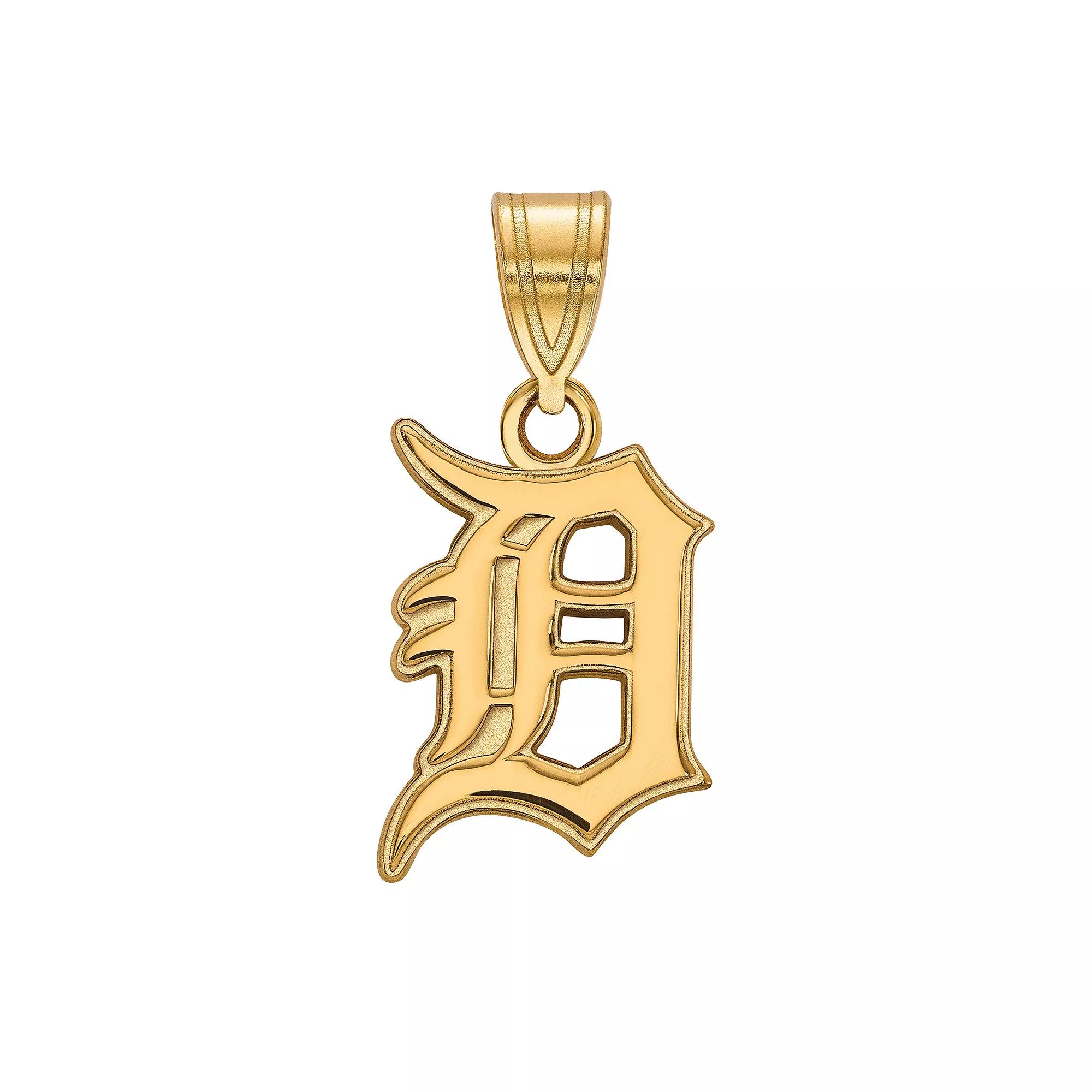 LogoArt Sterling Silver Detroit Tigers Medium Pendant, Women's, Size: 22 mm, Gold Tone Product Image