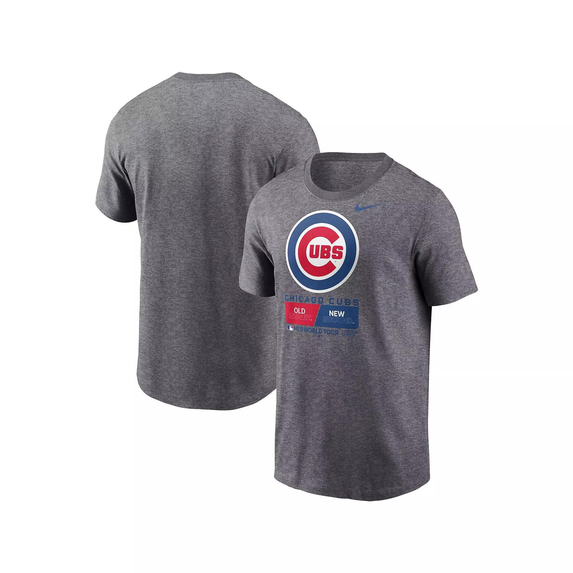 Men's Nike  Heather Charcoal Chicago Cubs 2023 MLB World Tour: London Series T-Shirt, Size: Small Product Image