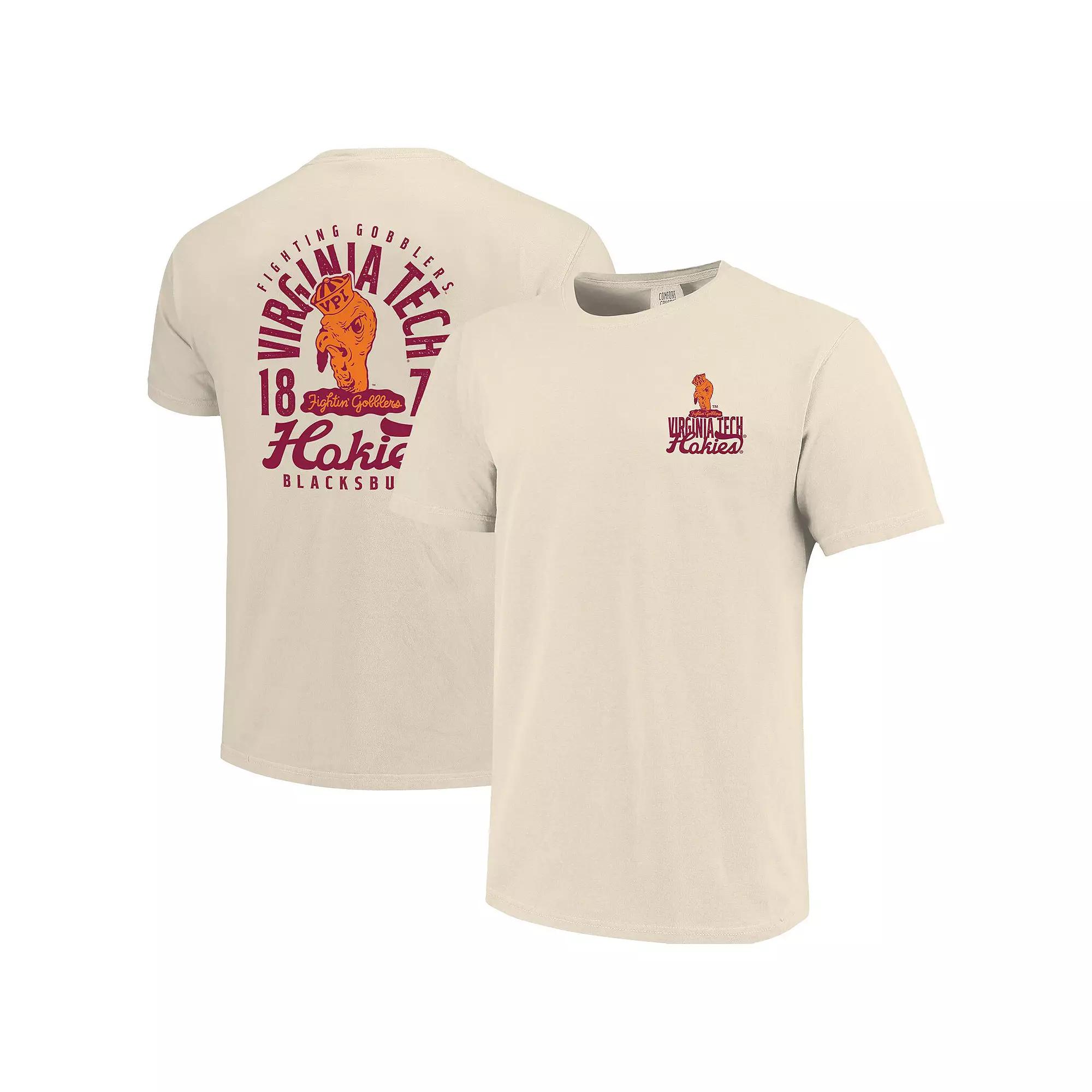 Men's Cream Virginia Tech Hokies Comfort Colors Mascot Overlay T-Shirt,  Product Image
