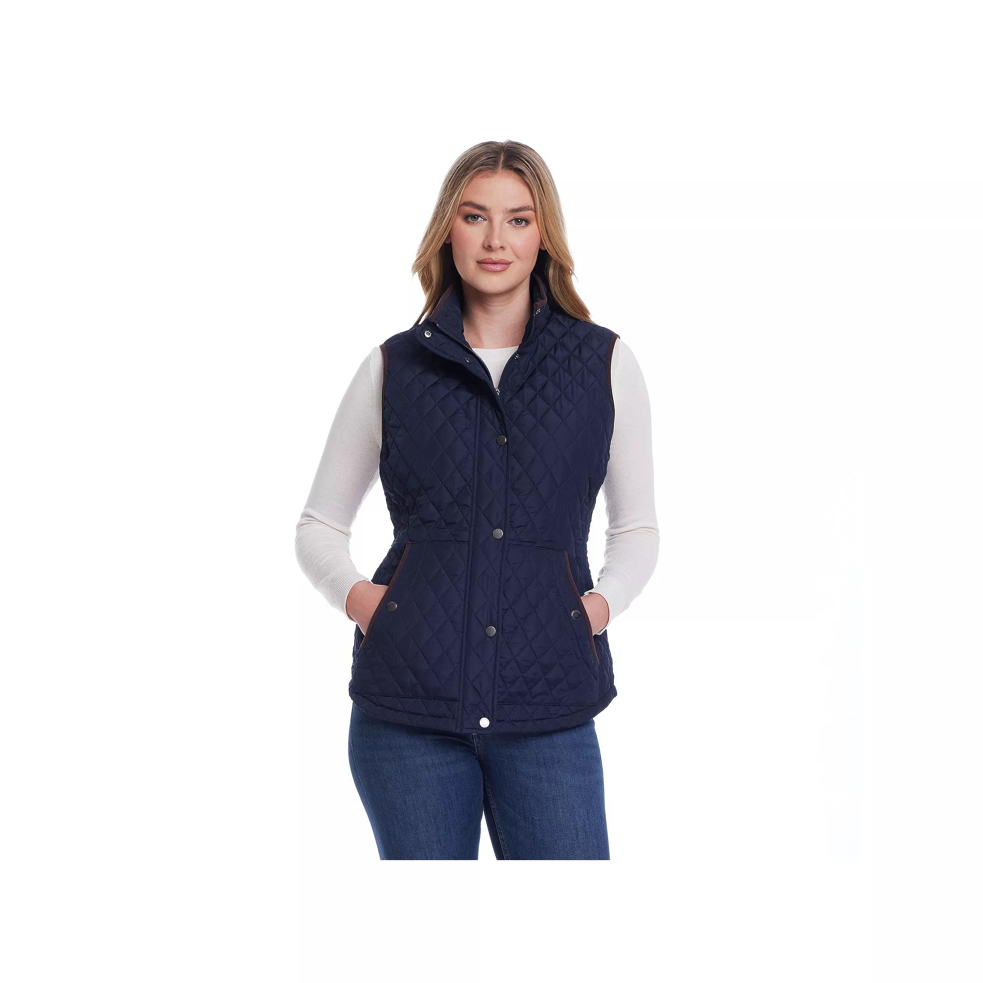 Women's Weathercast Corduroy Trimmed Quilted Vest,  Product Image