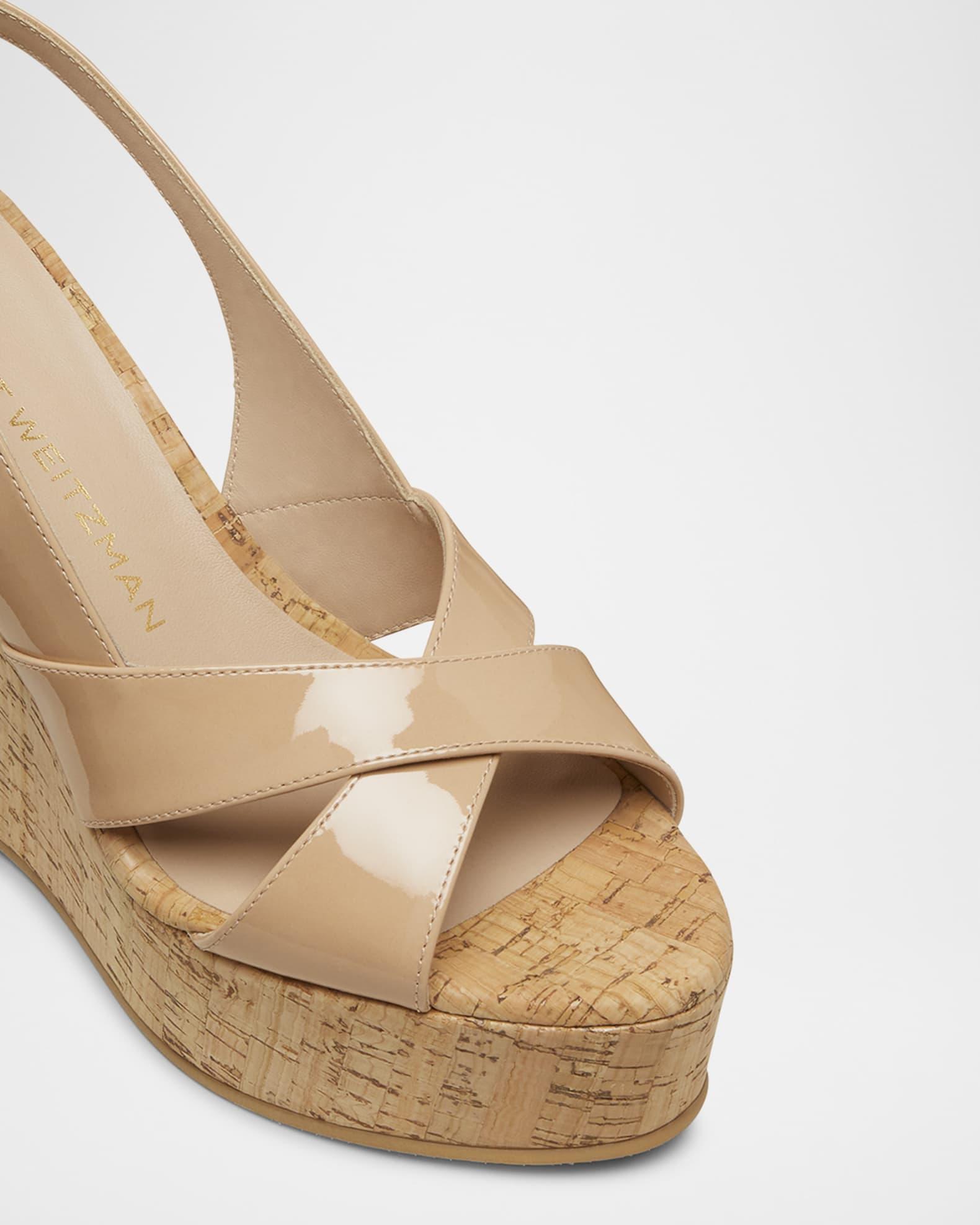 Dayna Patent Crisscross Wedge Platform Sandals Product Image