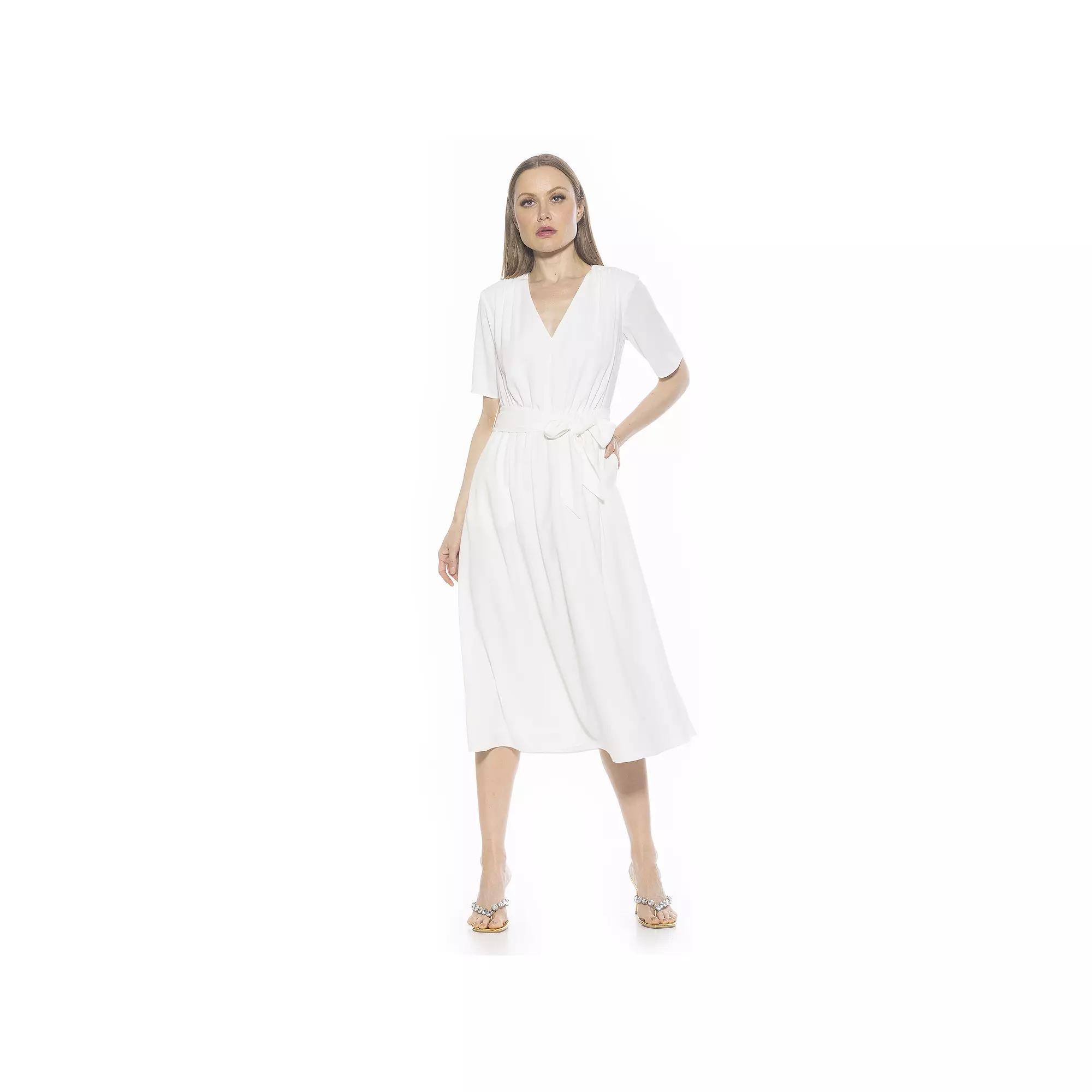 Women's ALEXIA ADMOR Larisa Fit & Flare Waist Tie Midi Dress,  Product Image