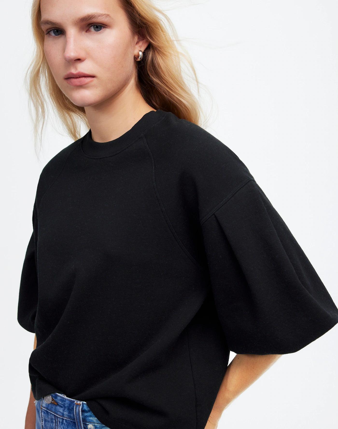 Puff-Sleeve Sweatshirt Tee Product Image