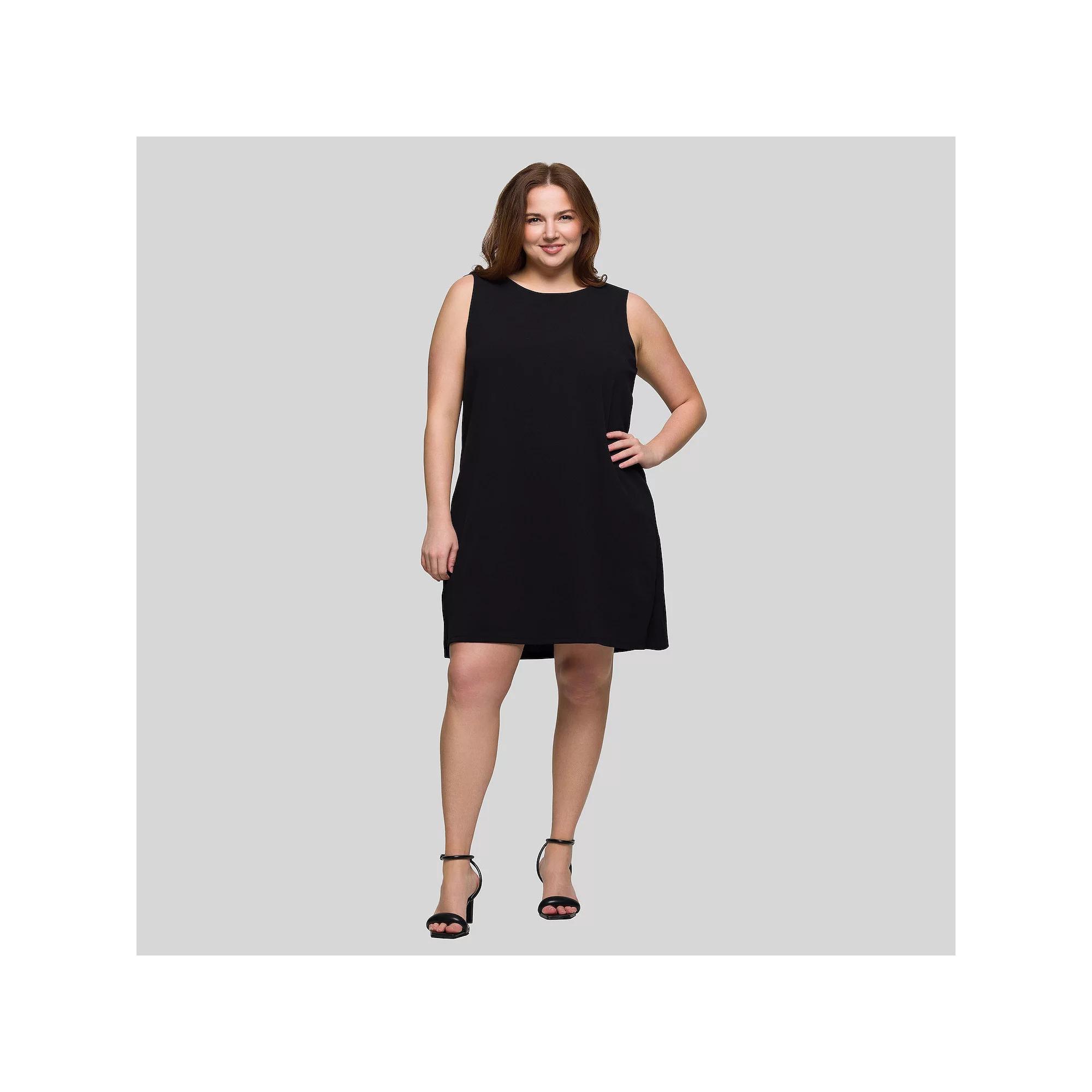 Plus Size 24Seven Comfort Apparel Sleeveless Mini Shift Dress, Women's, Size: 1XL, Orange Product Image