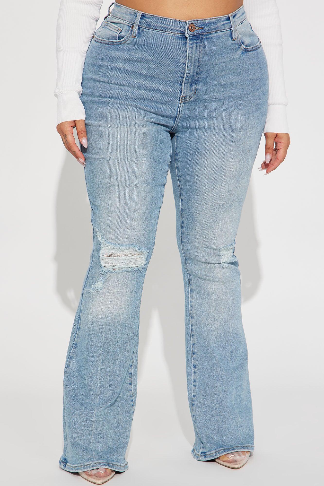 Every Now And Then Stretch Flare Jeans - Light Wash Product Image