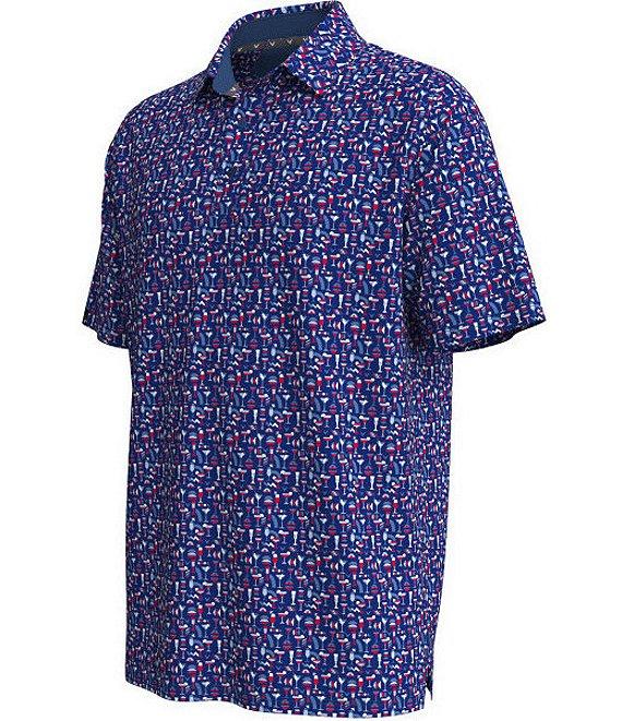 Callaway Big & Tall Cocktail Print Short Sleeve Polo Shirt Product Image