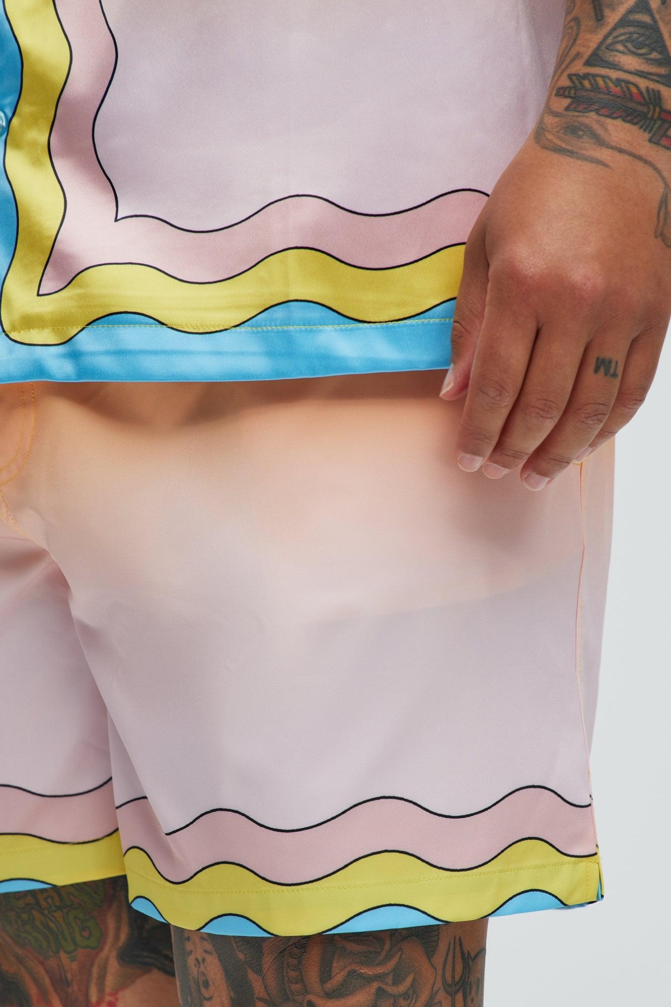 Valley Swim Mid Trunk - Orange/combo Product Image